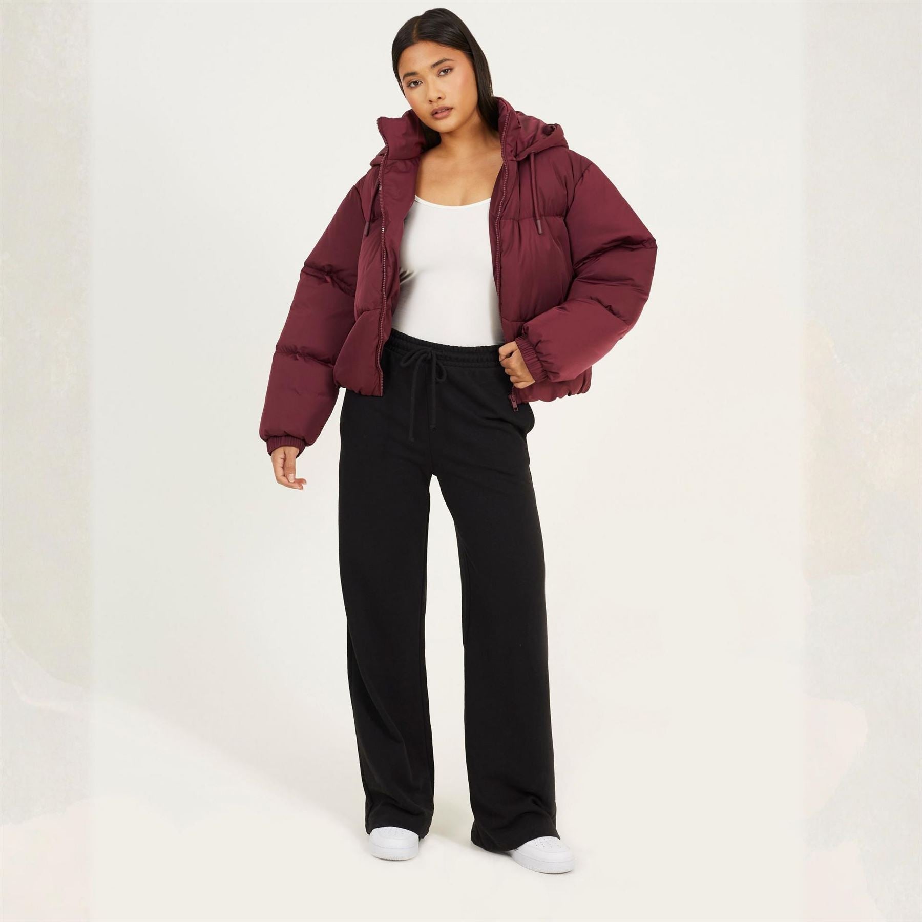 Brave Soul Womens Oversized Hooded Puffer Jacket With Pockets