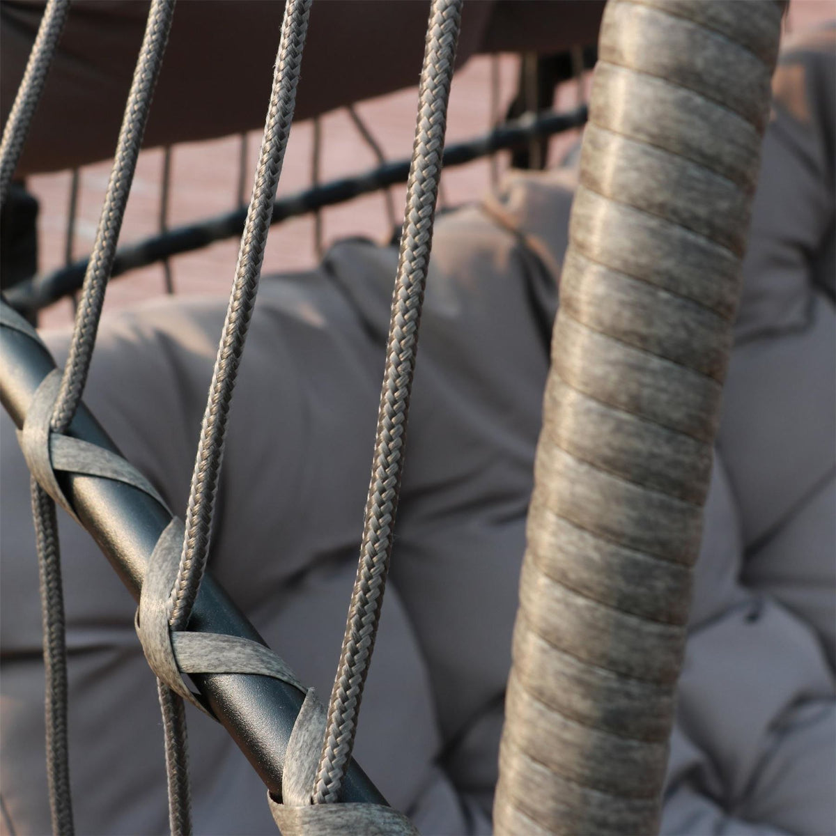 Linea Frame Woven Rattan Hanging Egg Chair