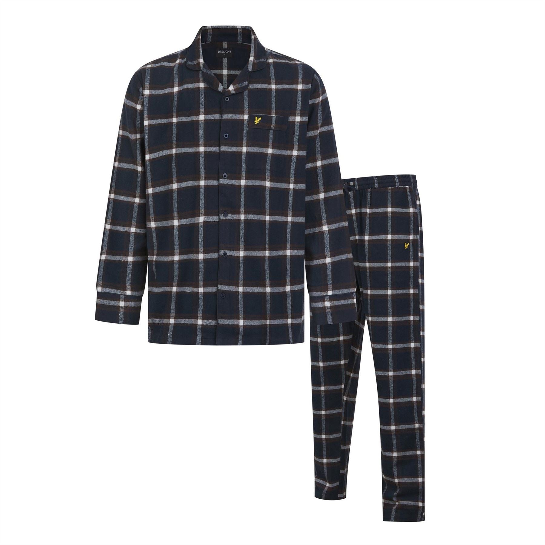 Lyle and Scott Flannel Collared Neck Long Sleeve Pyjama Set