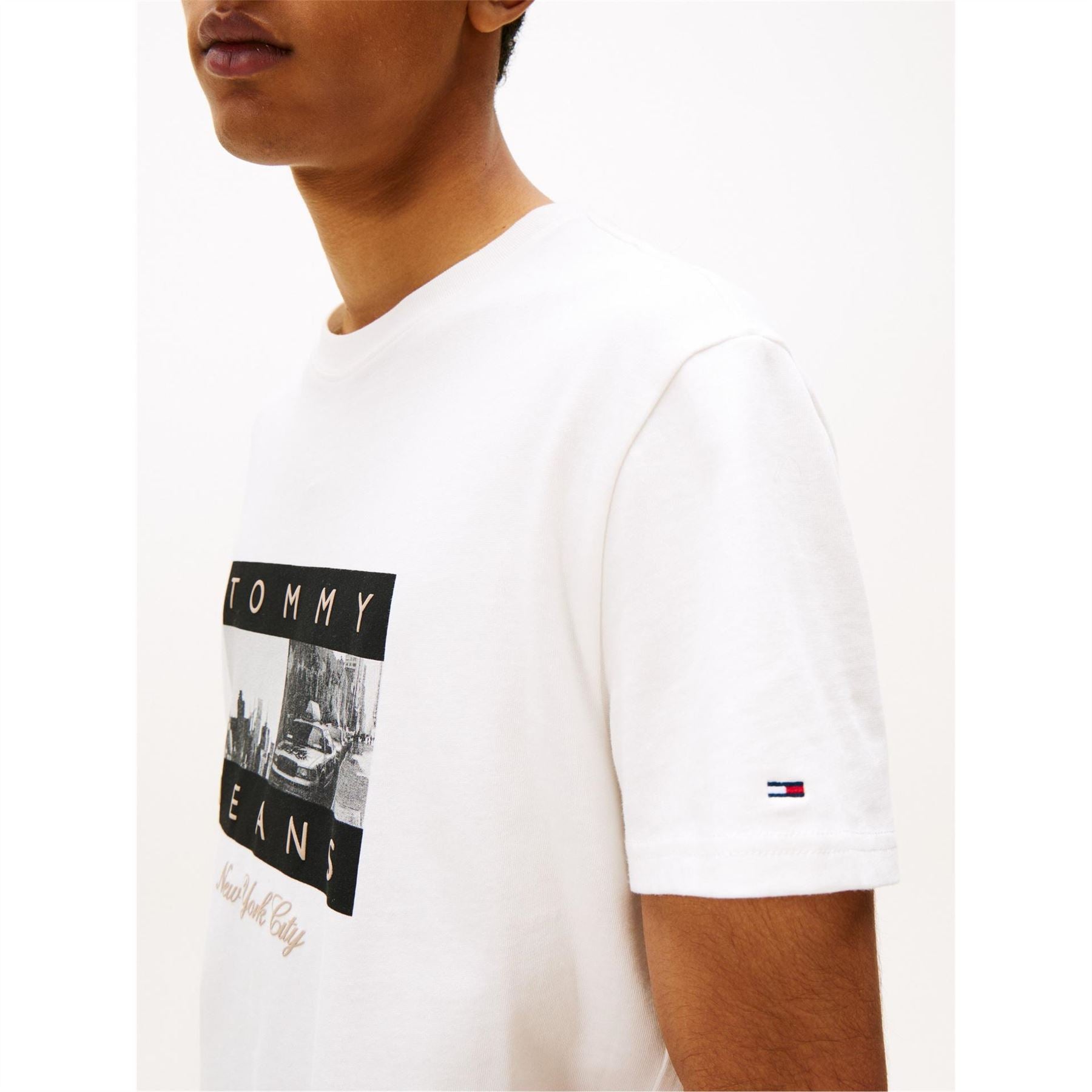 Tommy Jeans Flag Graphic Crew Neck Short Sleeve T-Shirt