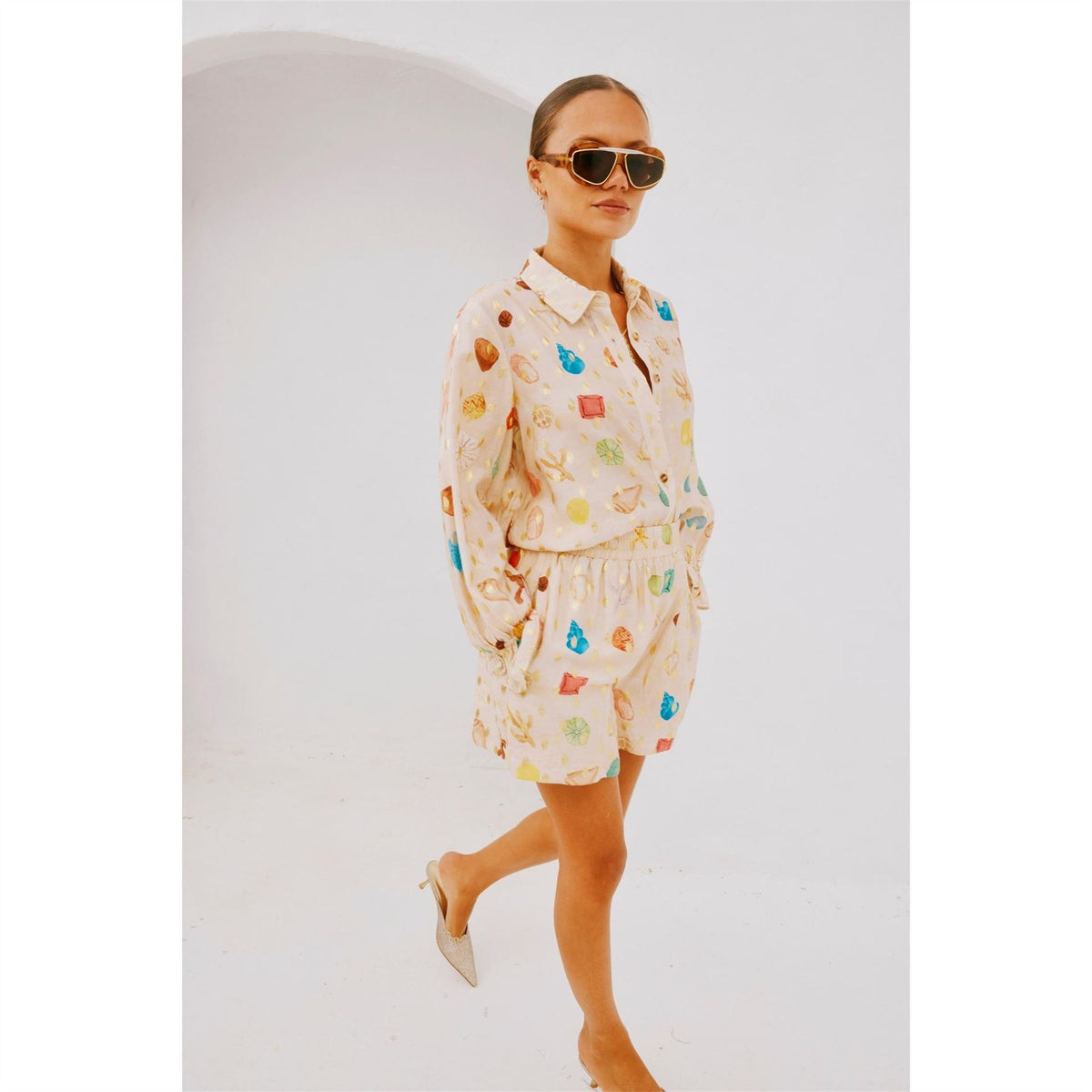 Never Fully Dressed Shell Elissa Graphic Print Shorts