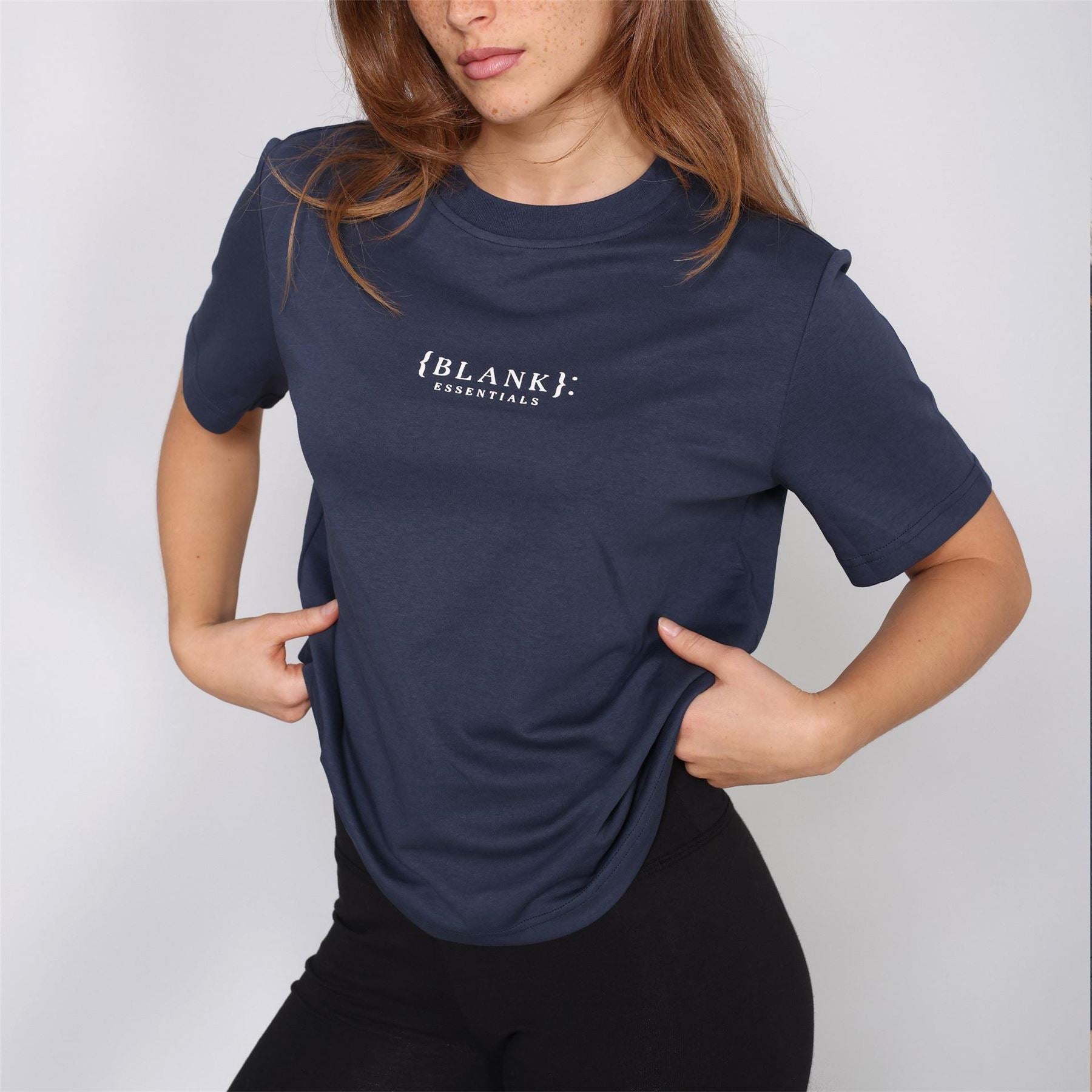 Blank Essentials Embroidered Text Graphic Crew Neck Short Sleeve Boyfriend T-Shirt