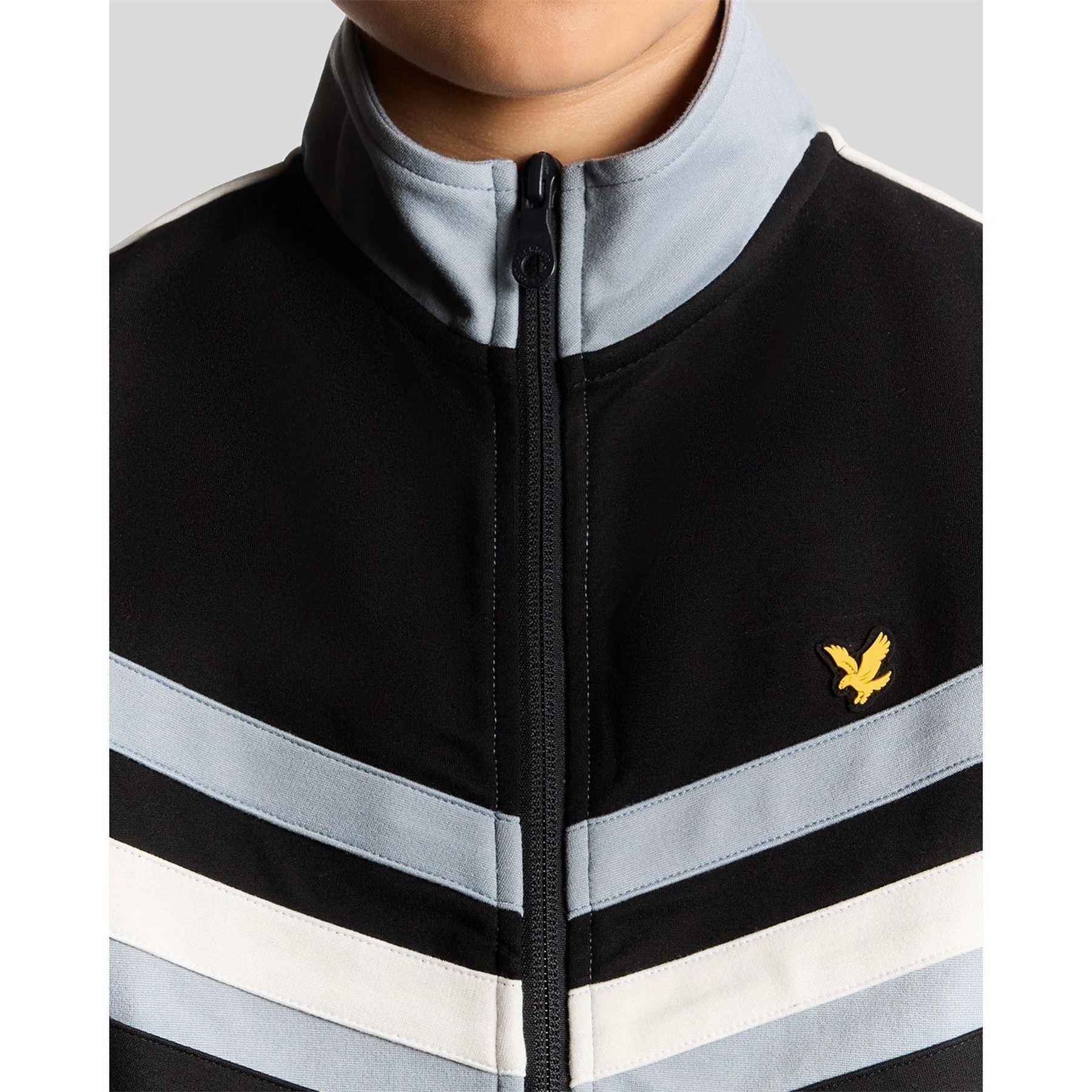 Lyle and Scott Color Block Full Zipper Ribbed Cuff Track Jacket