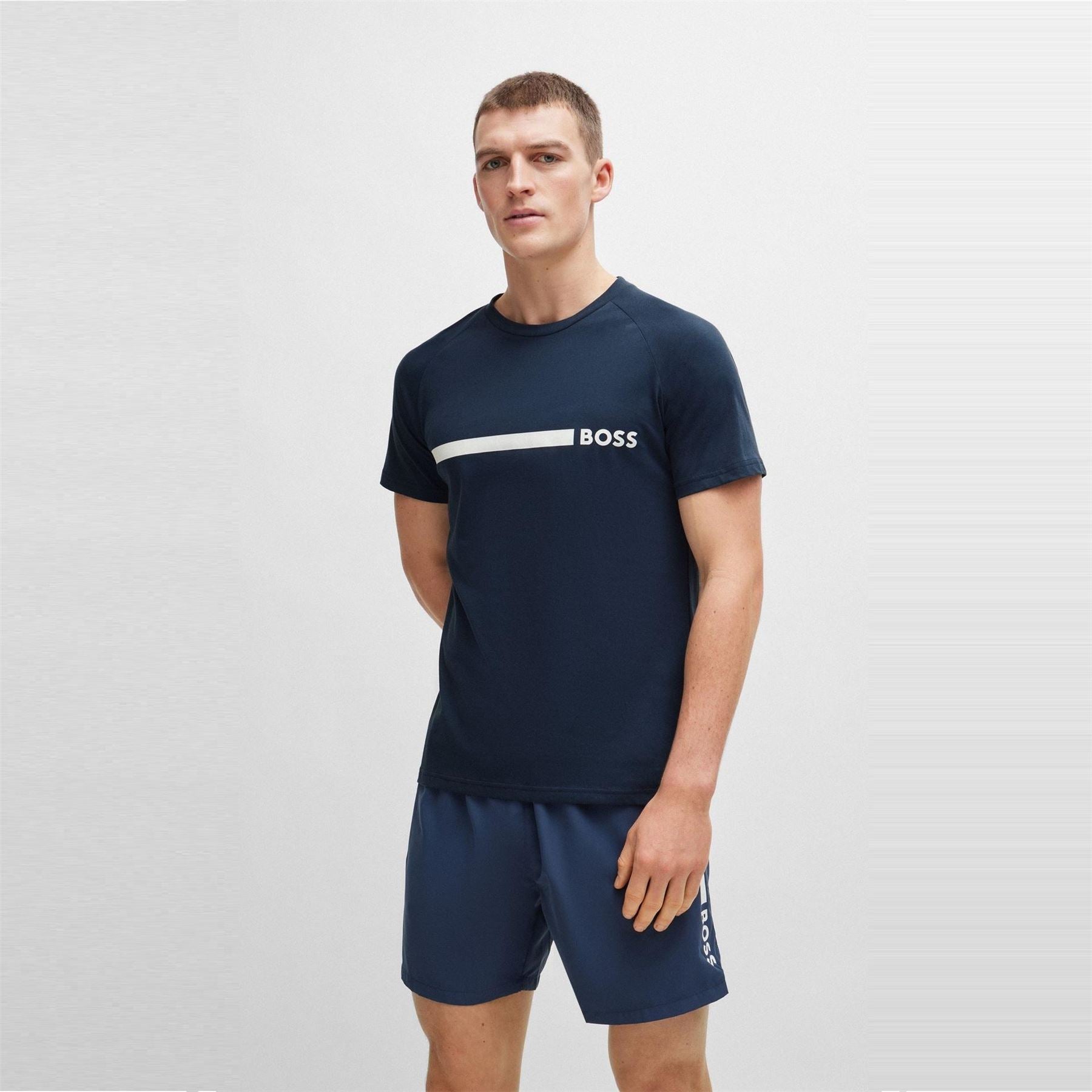Boss Logo Cotton Short Sleeve Crew Neck Slim Fit T Shirt