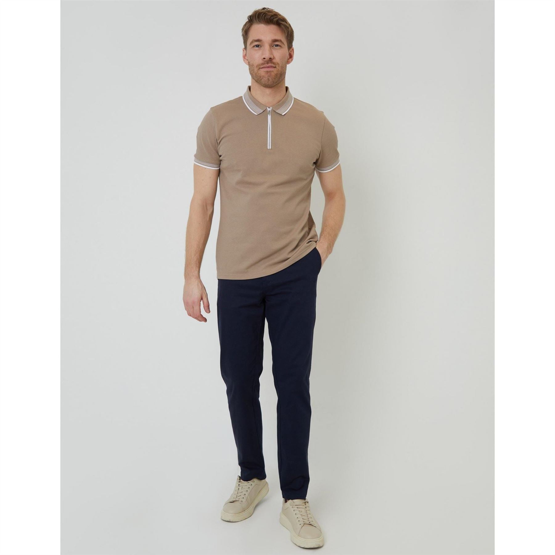 Threadbare Polo Honey Regular Fit Short Sleeve Shirt