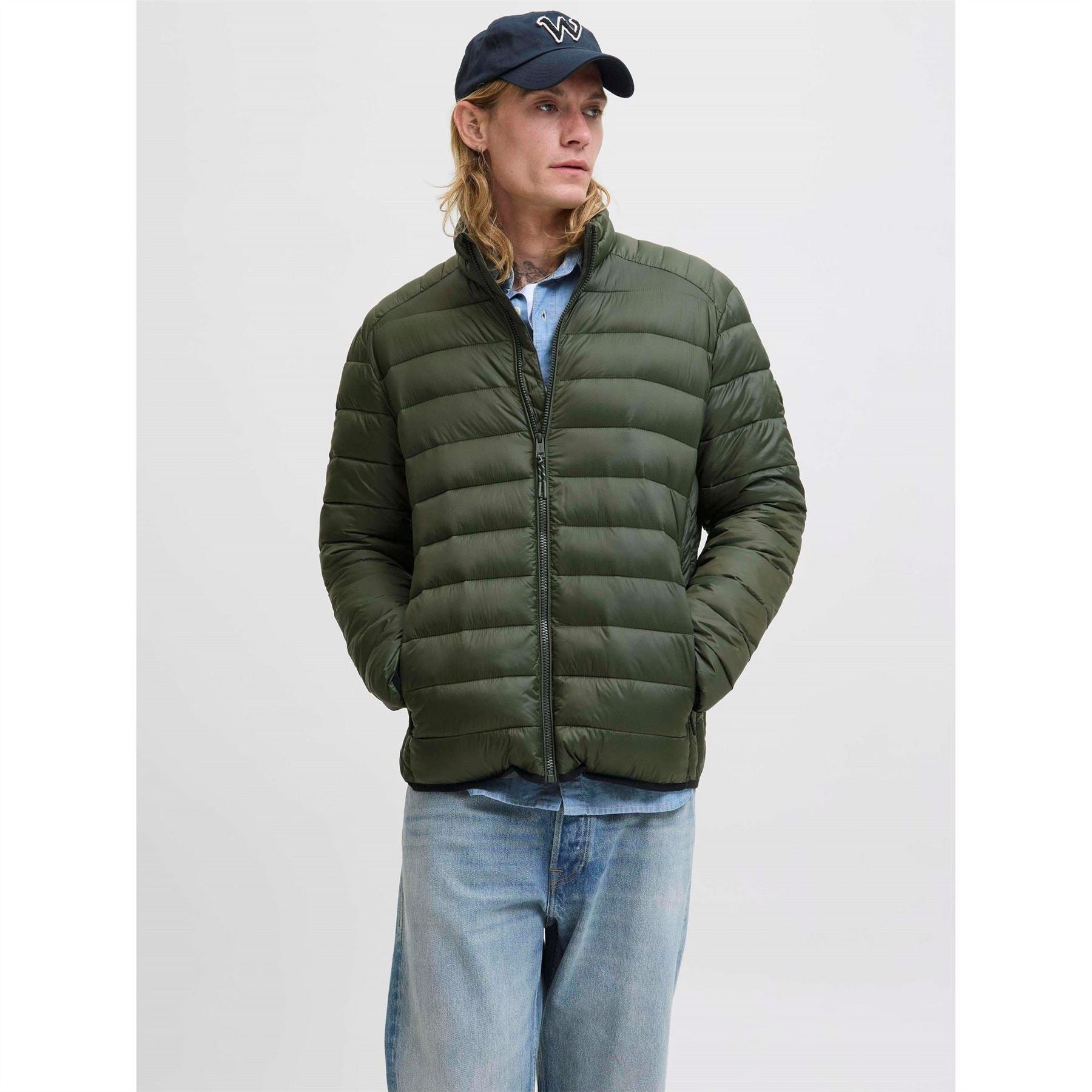 Jack and Jones Mens Bradley Stand Collar Puffer
