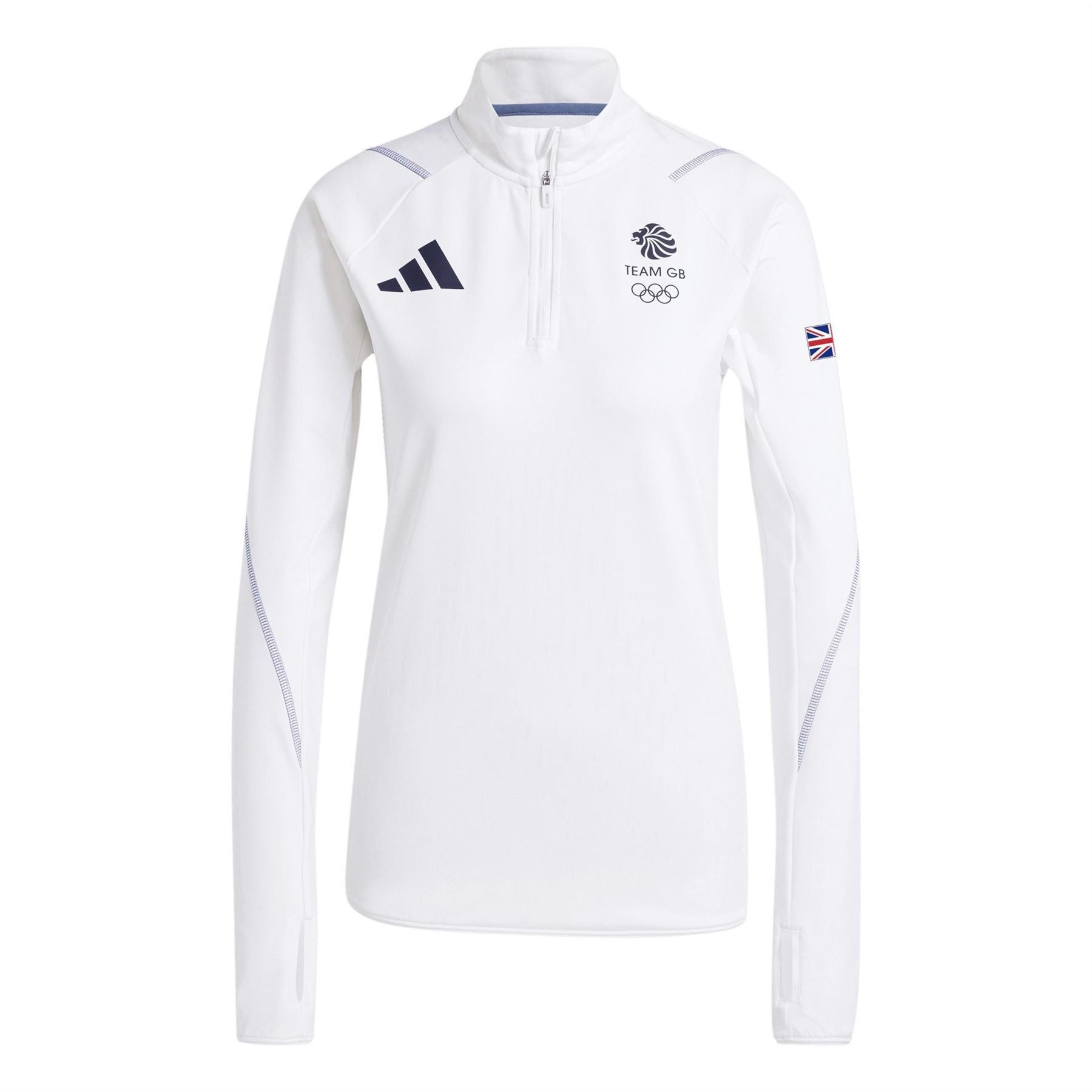 adidas Team GB Funnel Neck Long Sleeve Athletic Top