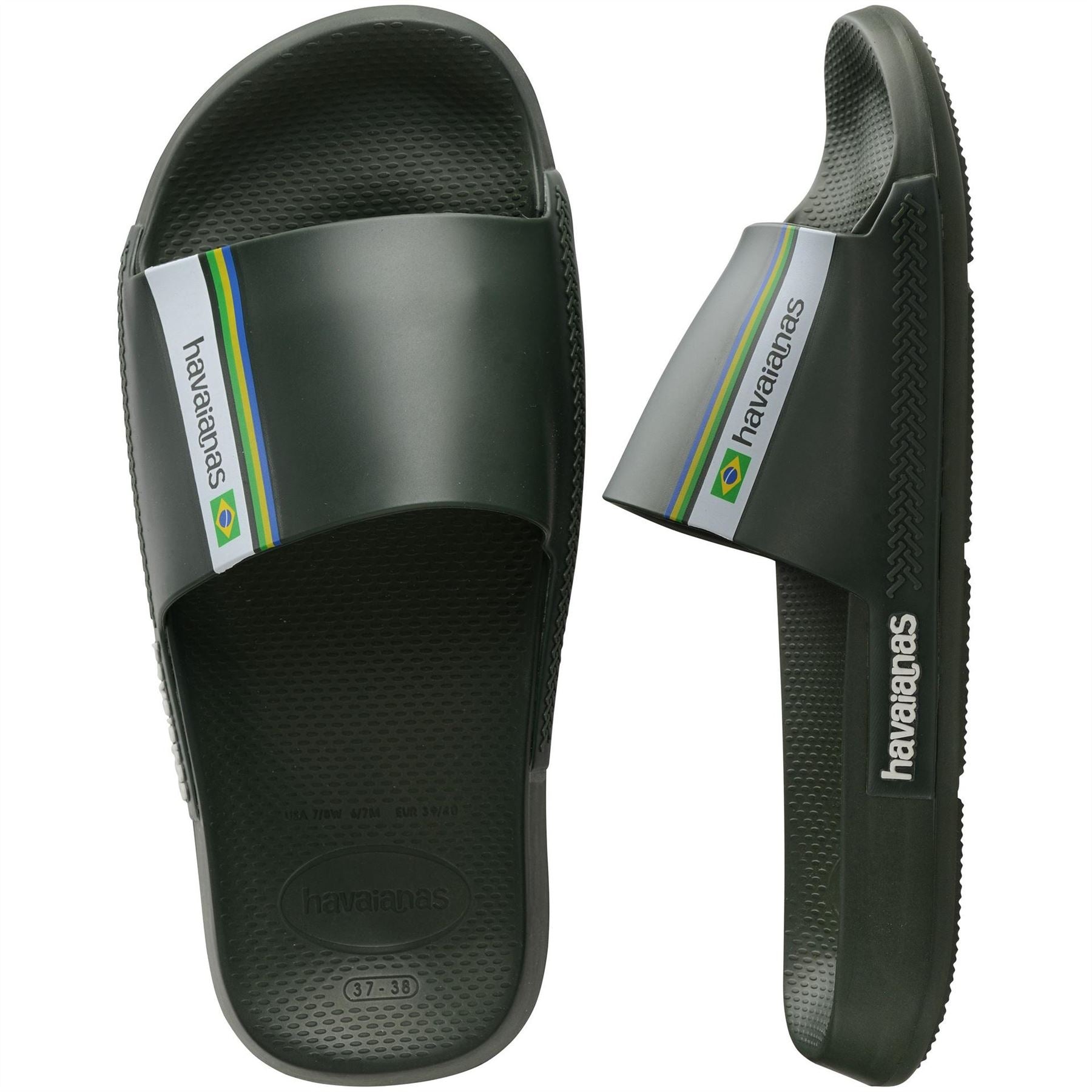 Havaianas Womens Hav. Slide Brasil Black 35 36 Flip Flops