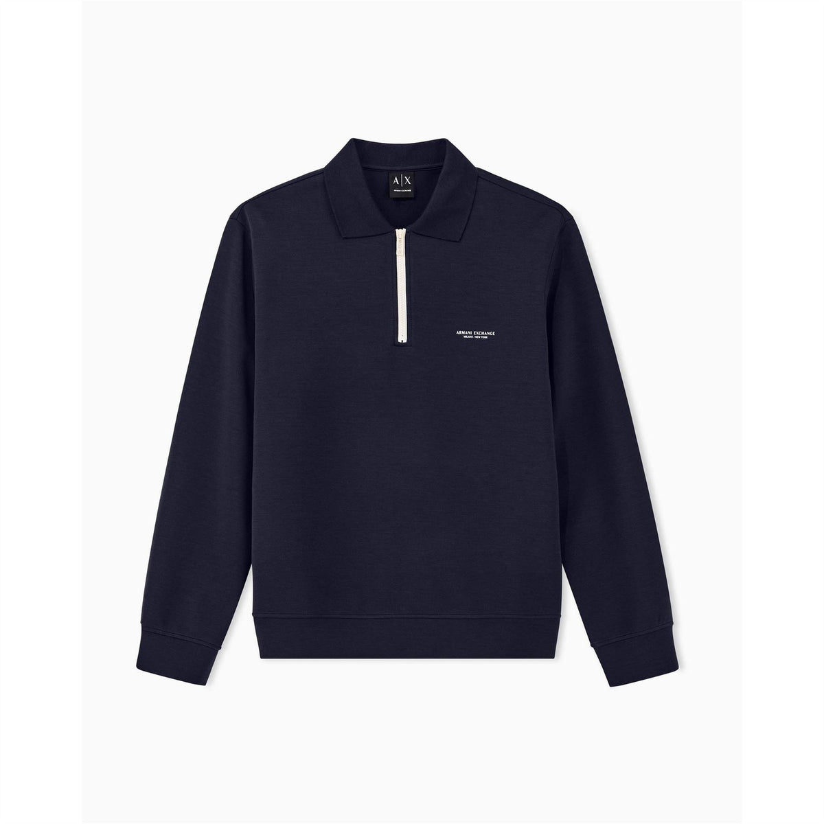 Armani Exchange Exchange Printed Logo Collared Neck Long Sleeve Sweatshirt