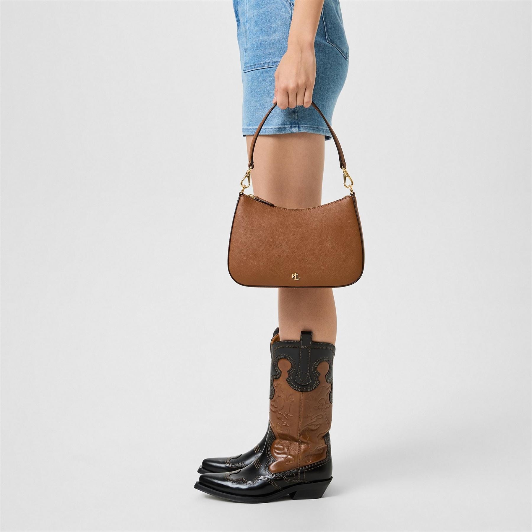 Lauren by Ralph Lauren Danni Leather Shoulder Bag