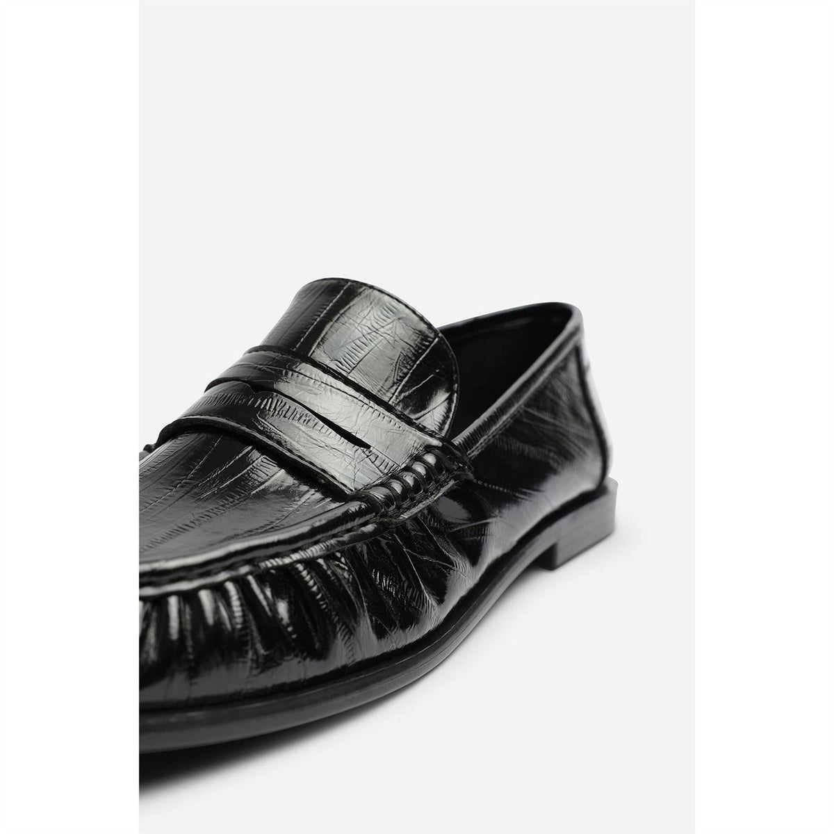 Wheres That From Ruched Detail Flat Penny Loafers