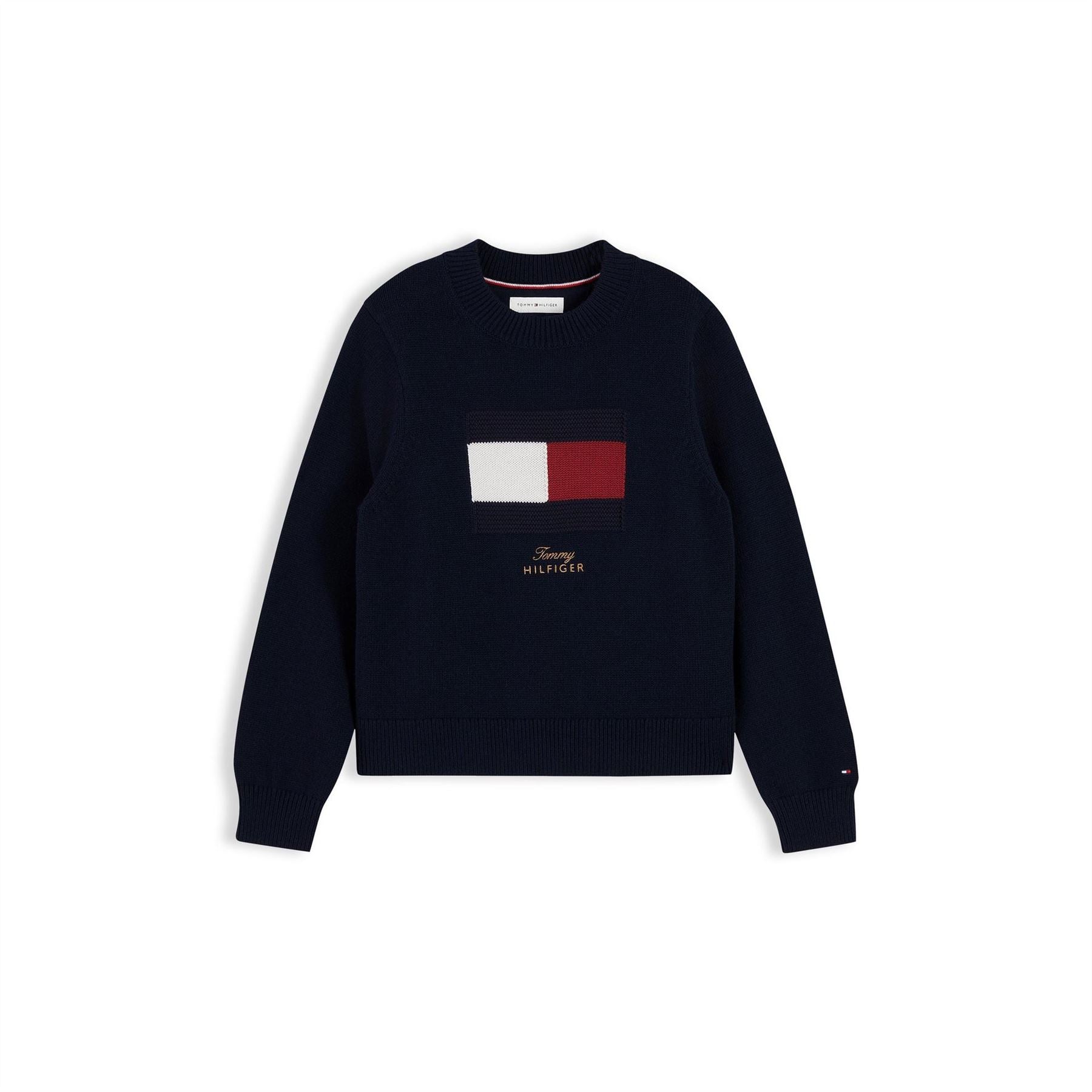 Tommy Hilfiger Flag Cotton Long Sleeve Crew Neck Jumper