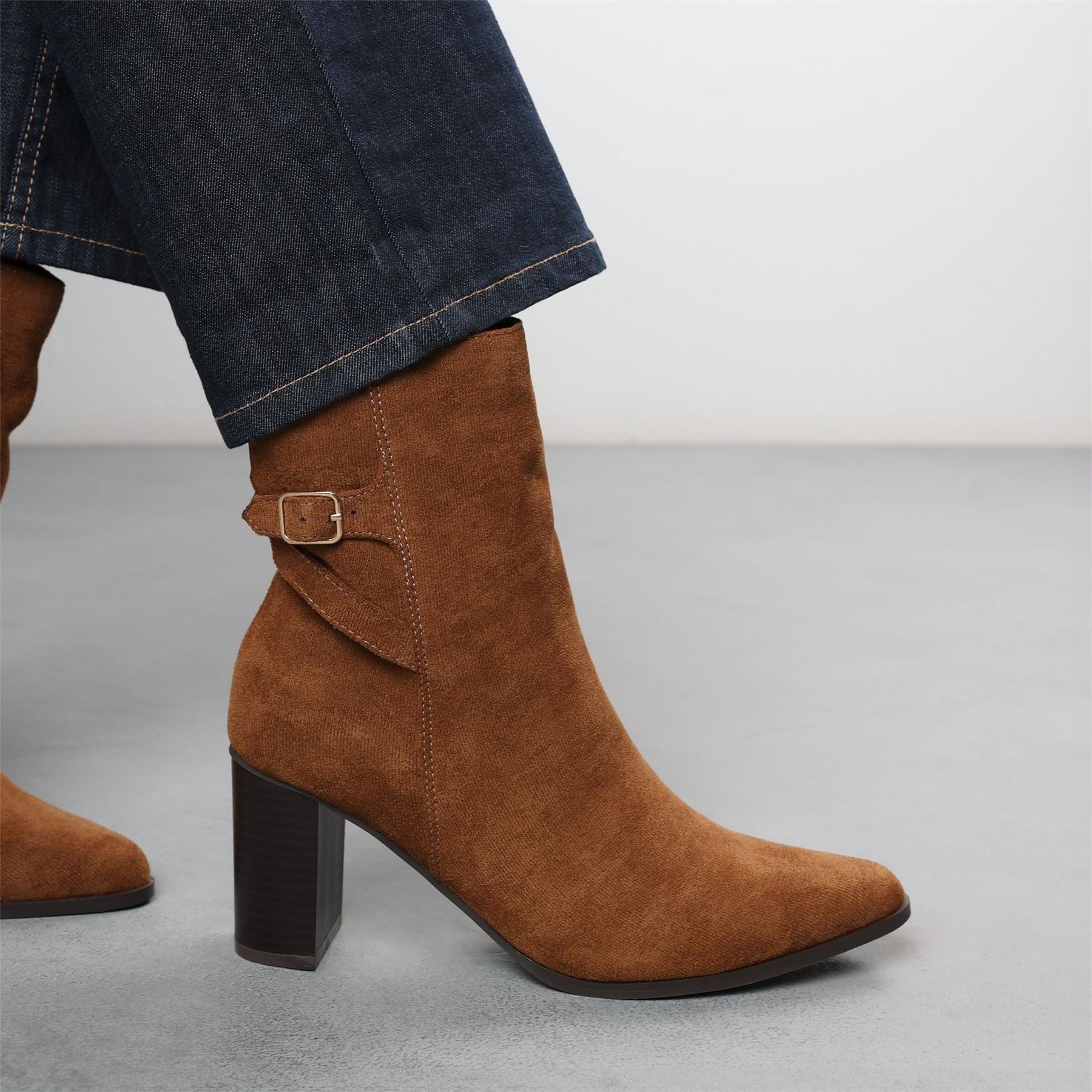 Wheres That From Block Heel Ankle Boots with Zipper Closure