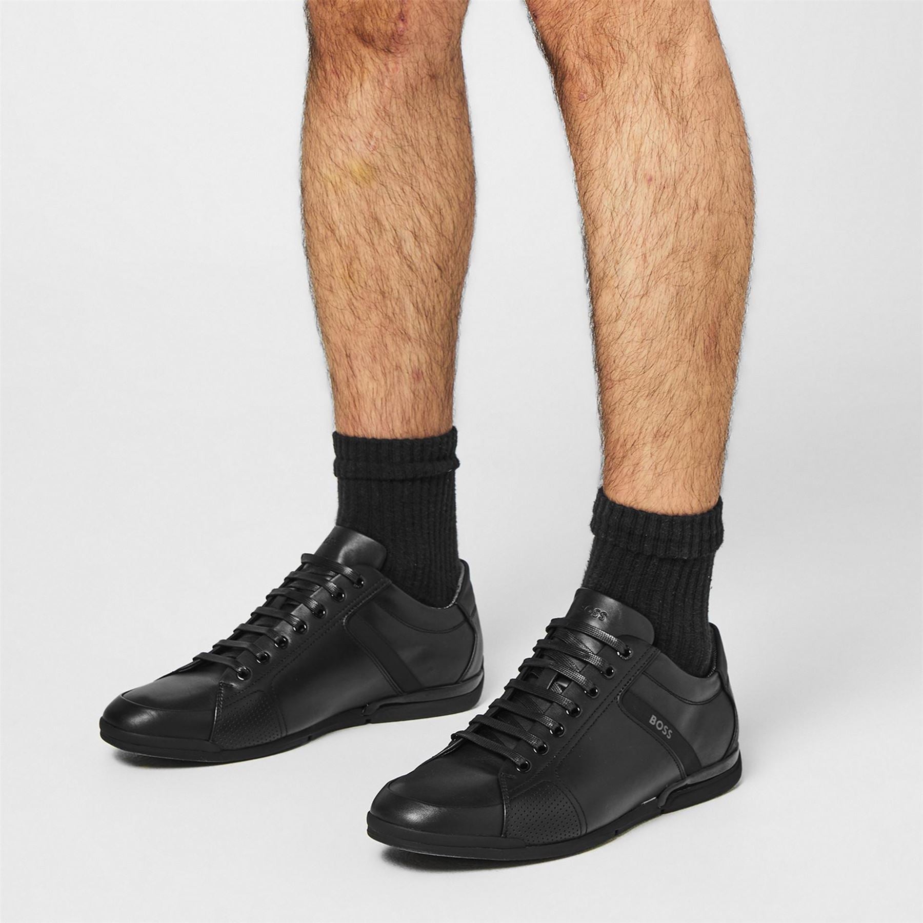 Boss Saturn Smooth Low Top Premium Leather Trainers