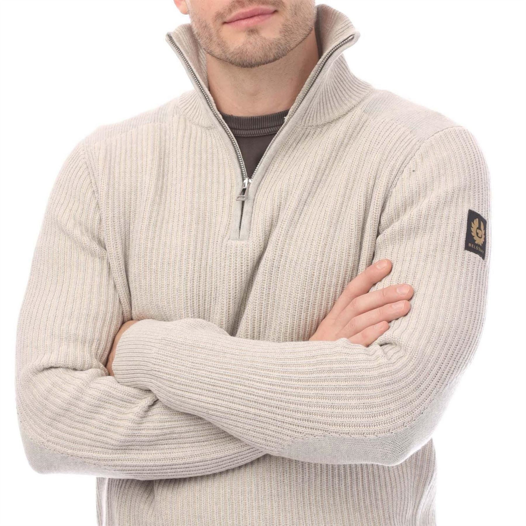 Belstaff Wool Rib Stanley Quarter Zip Jumper