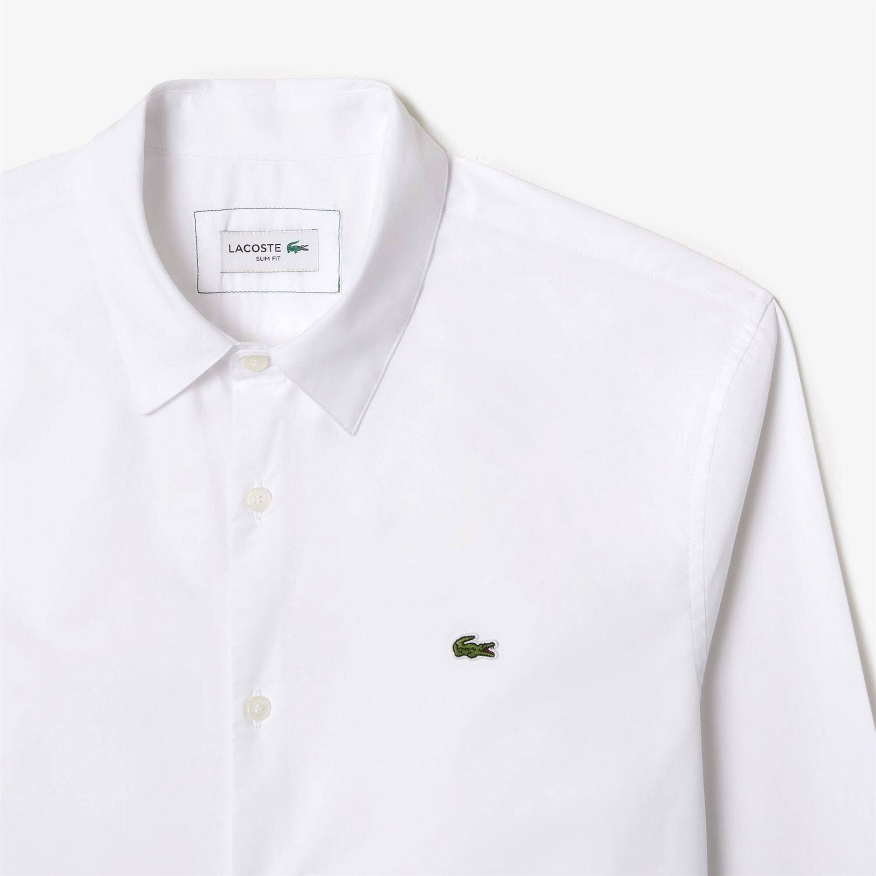 Lacoste Crocodile Print Slim Fit Long Sleeve Cuff Shirt