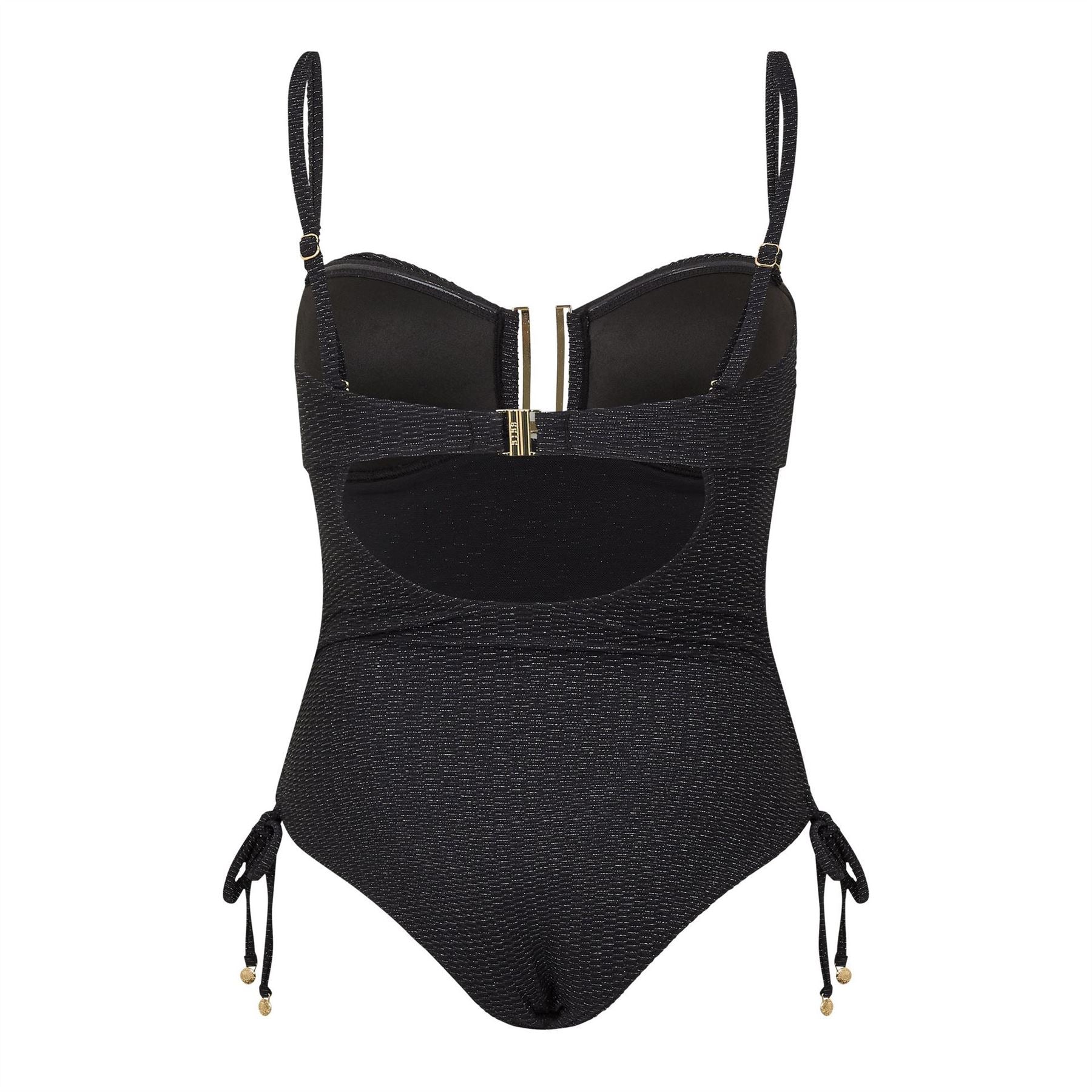 Biba Zebra Patterned Gold Detail Tie One Piece Swimsuit