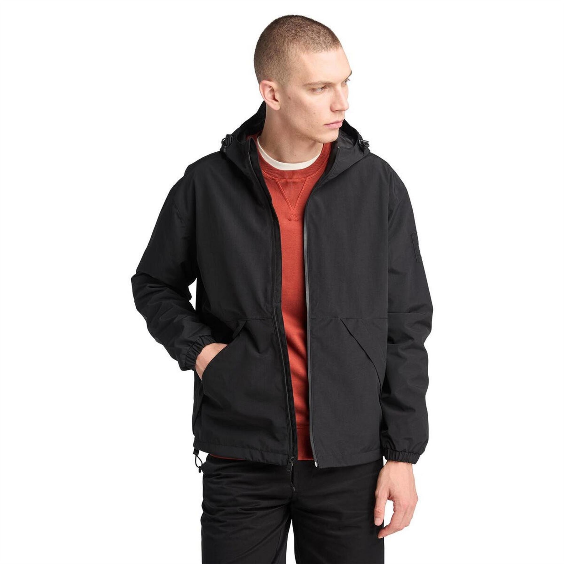 Timberland Hooded Shell Rain Jacket with Elasticated Cuff