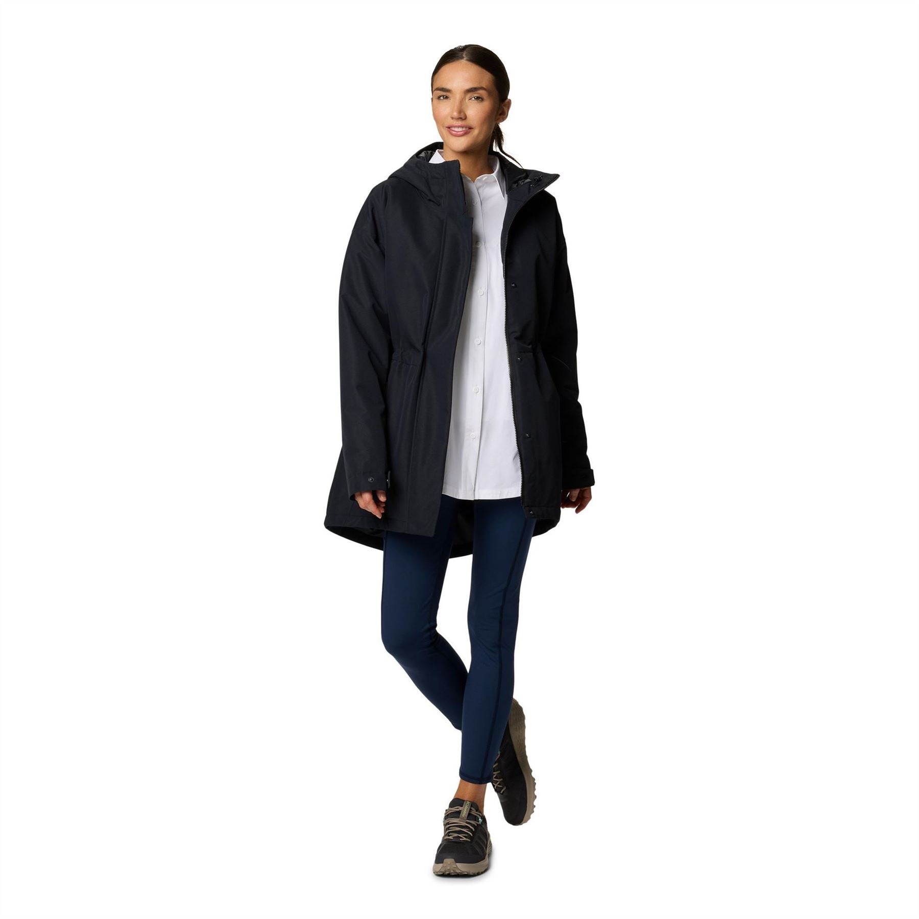 Columbia Ventre Hooded Drawstring Solid Patterned Parka Jacket
