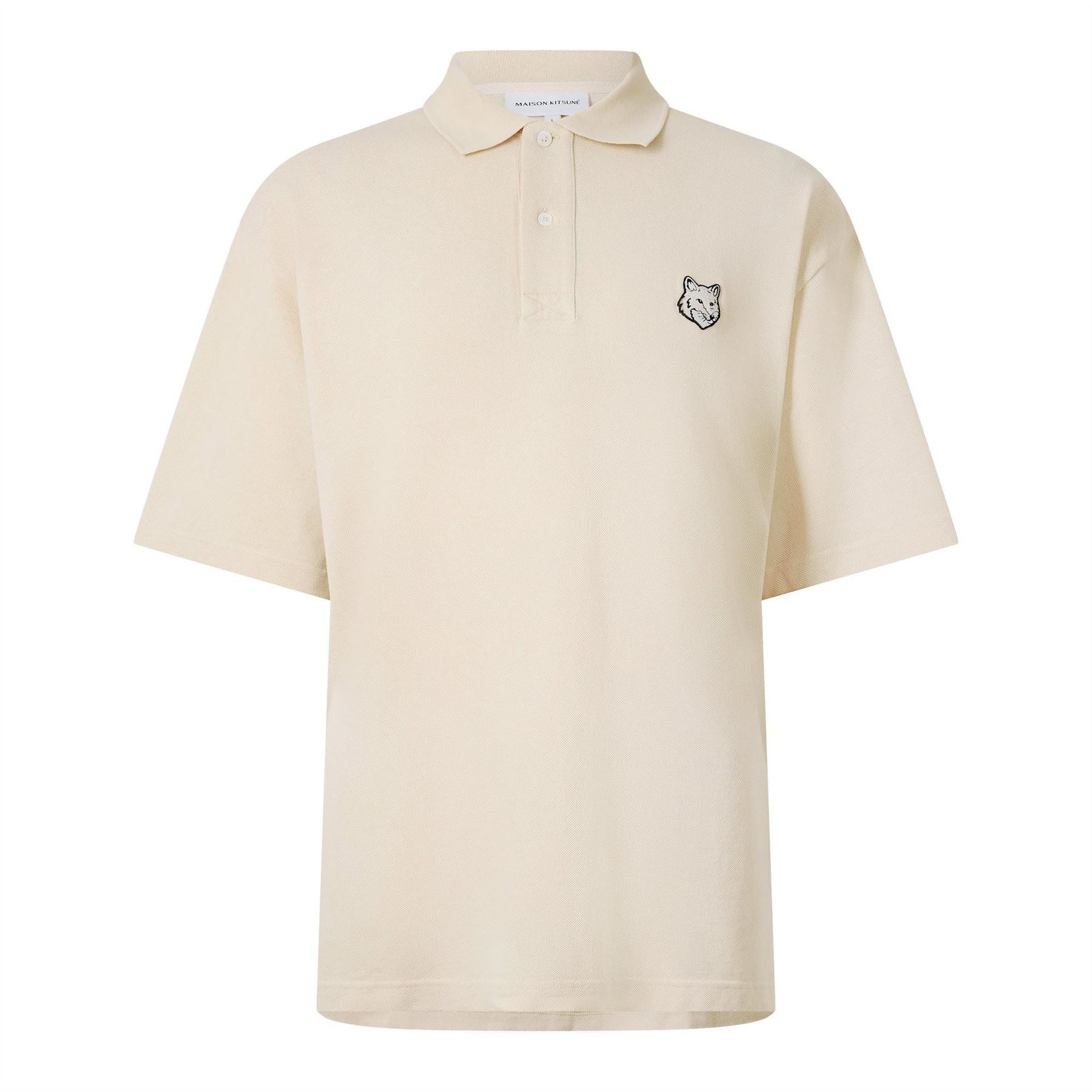 Maison Kitsune Fox Head Patch Oversize Polo Shirt