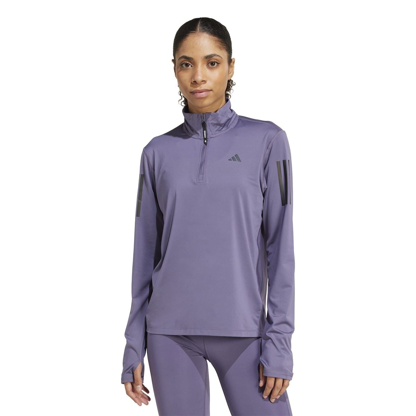 adidas Womens The Run Half Zip Running Top