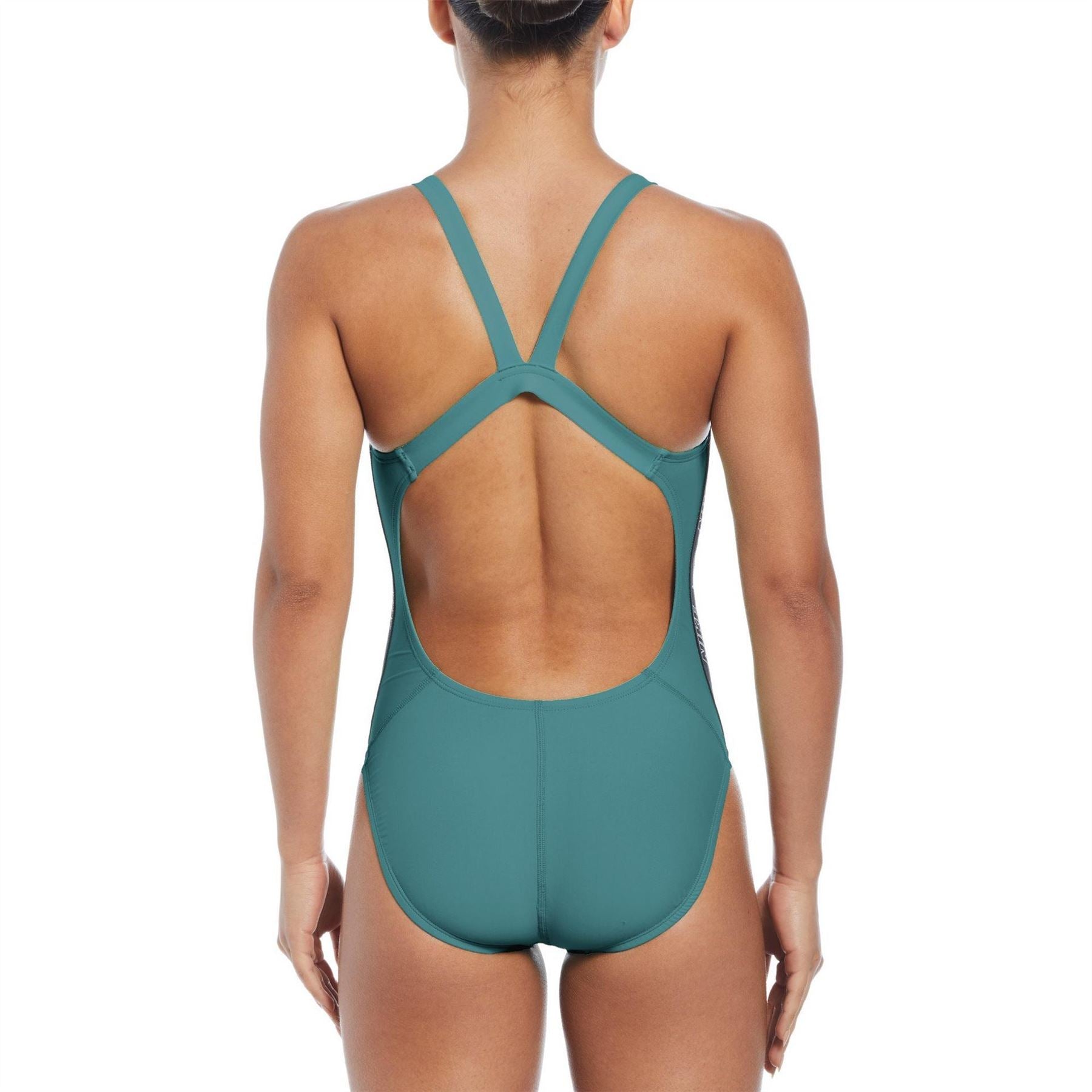 Nike Womens Fusion Logo Tape Fastback Swimsuit