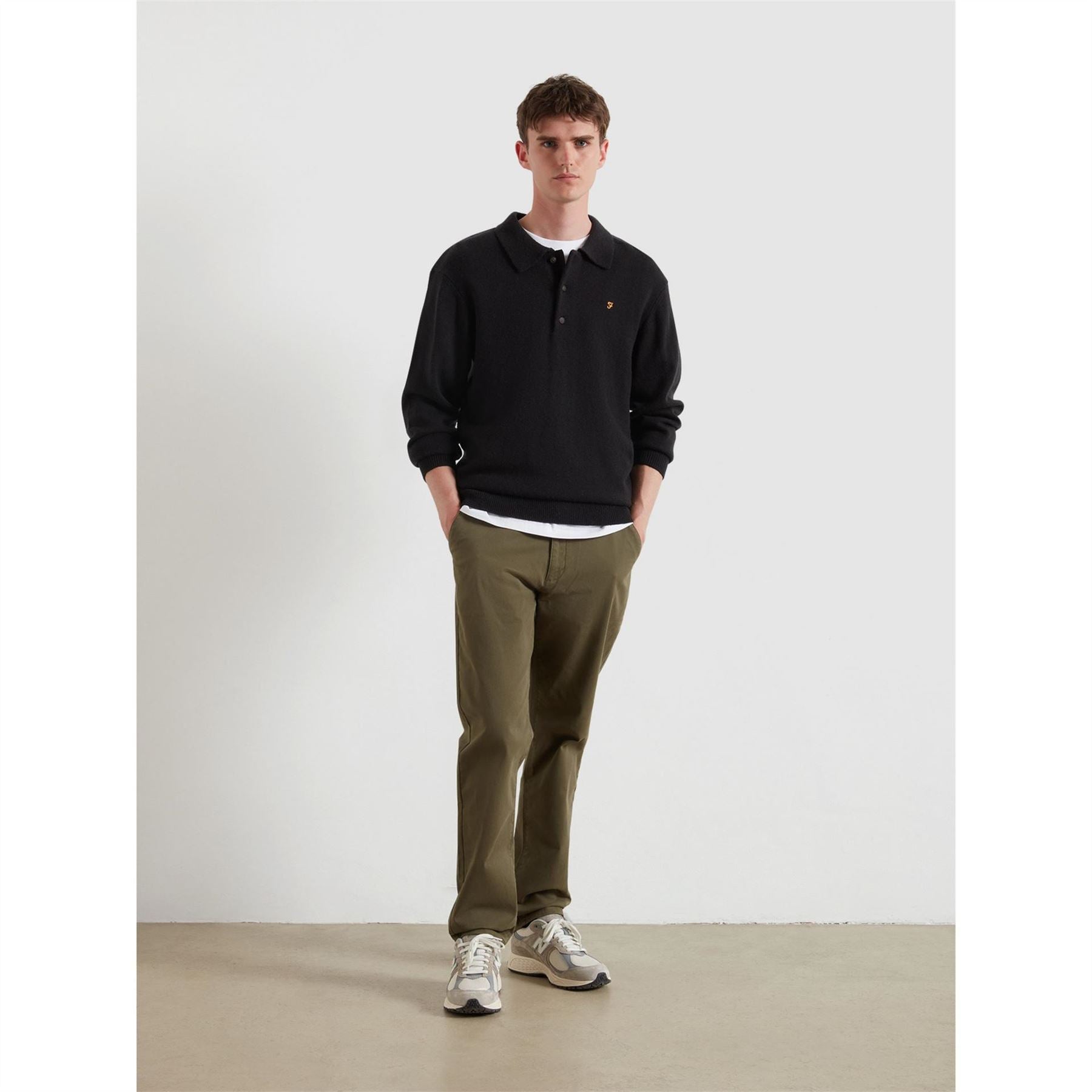 Farah Matson Lambswool Knit Quarter Zip Top