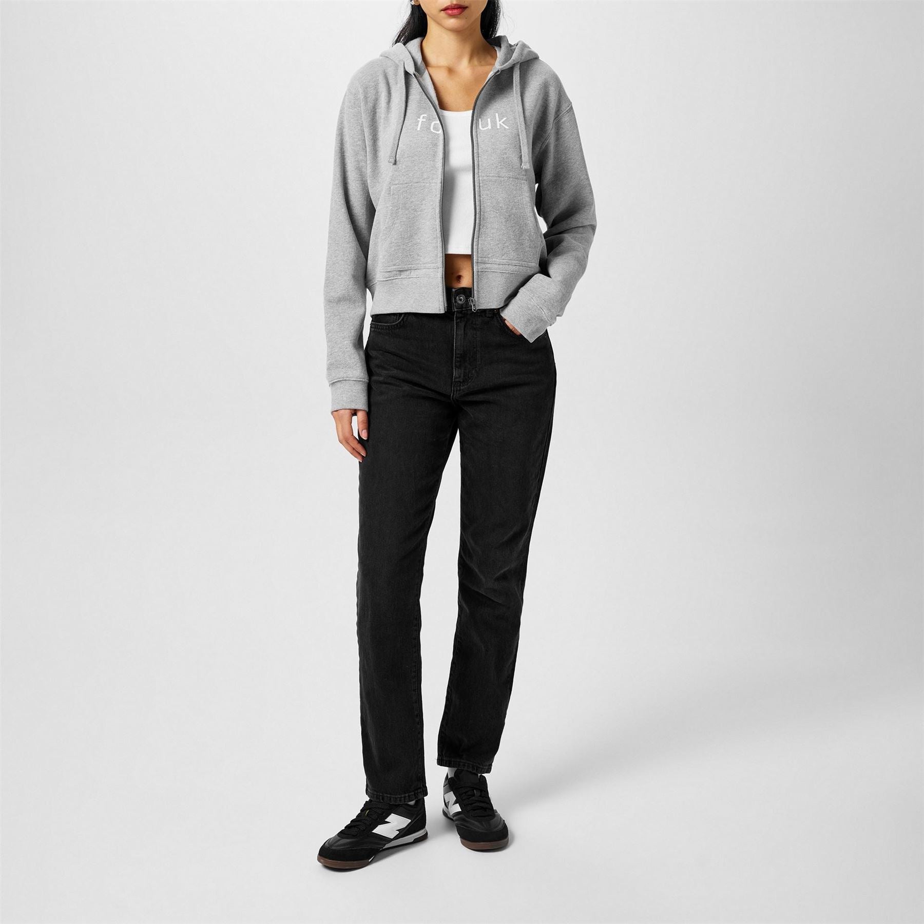 FCUK Hooded Lettering Zip Thru Jacket