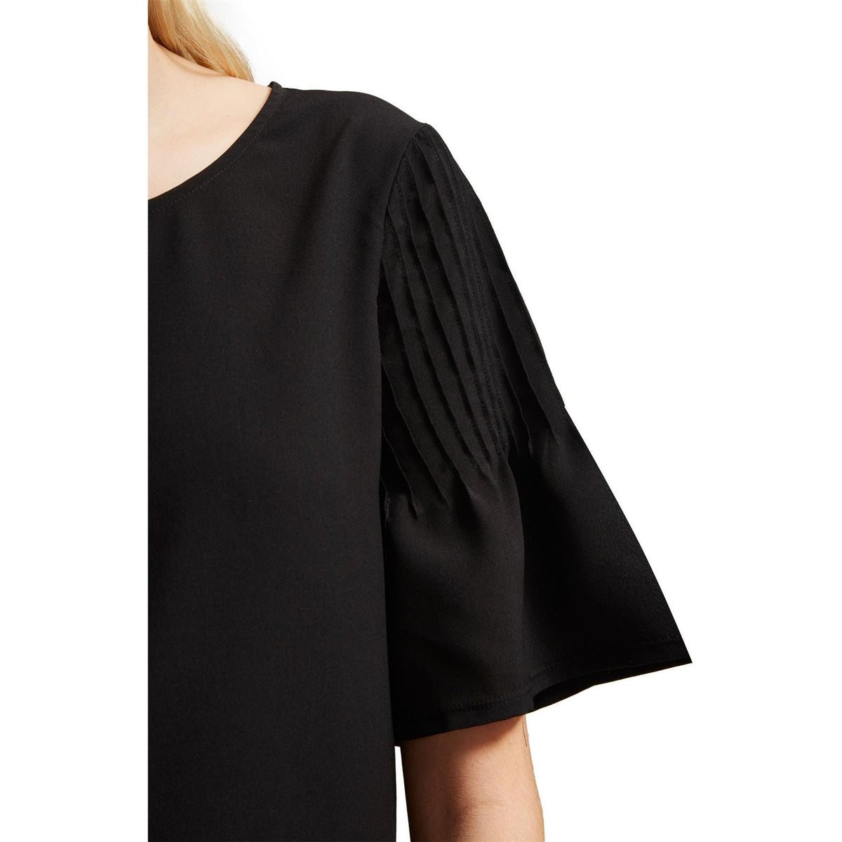 French Connection Crepe Pintuck Shoulder T-Shirt
