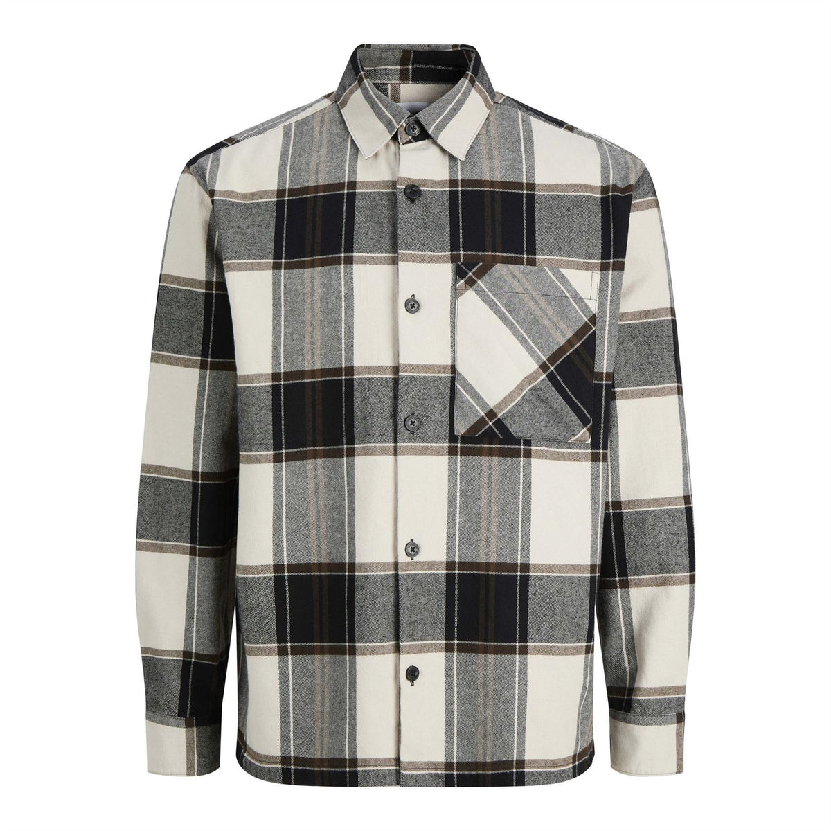 Jack and Jones Jackson Plaid Patterned Overshirt with Chest Pocket