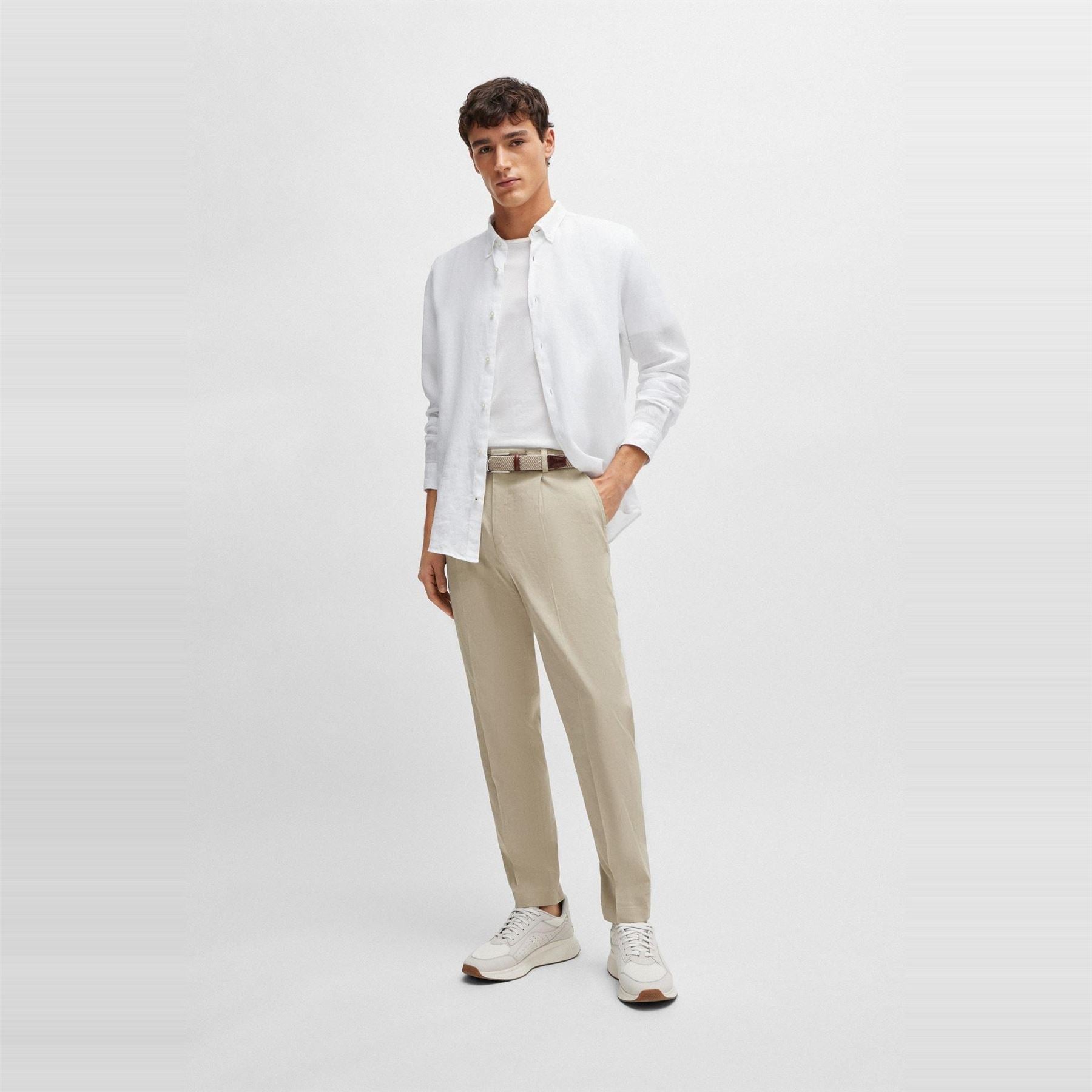 Boss Liam Collared Neck Button Down Long Sleeve Shirt