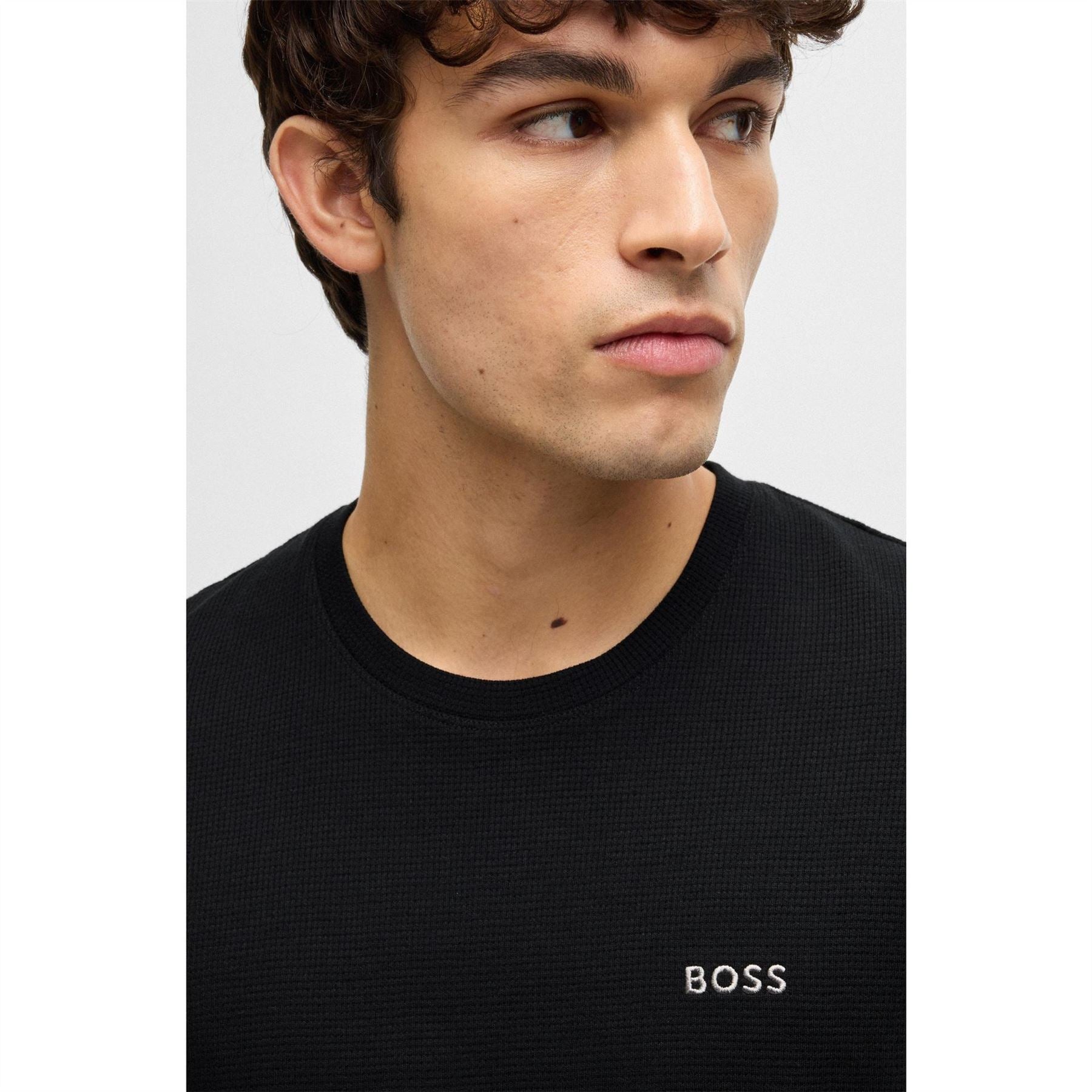 Boss BOSS Bodywear Waffle T Shirt with Structured Design