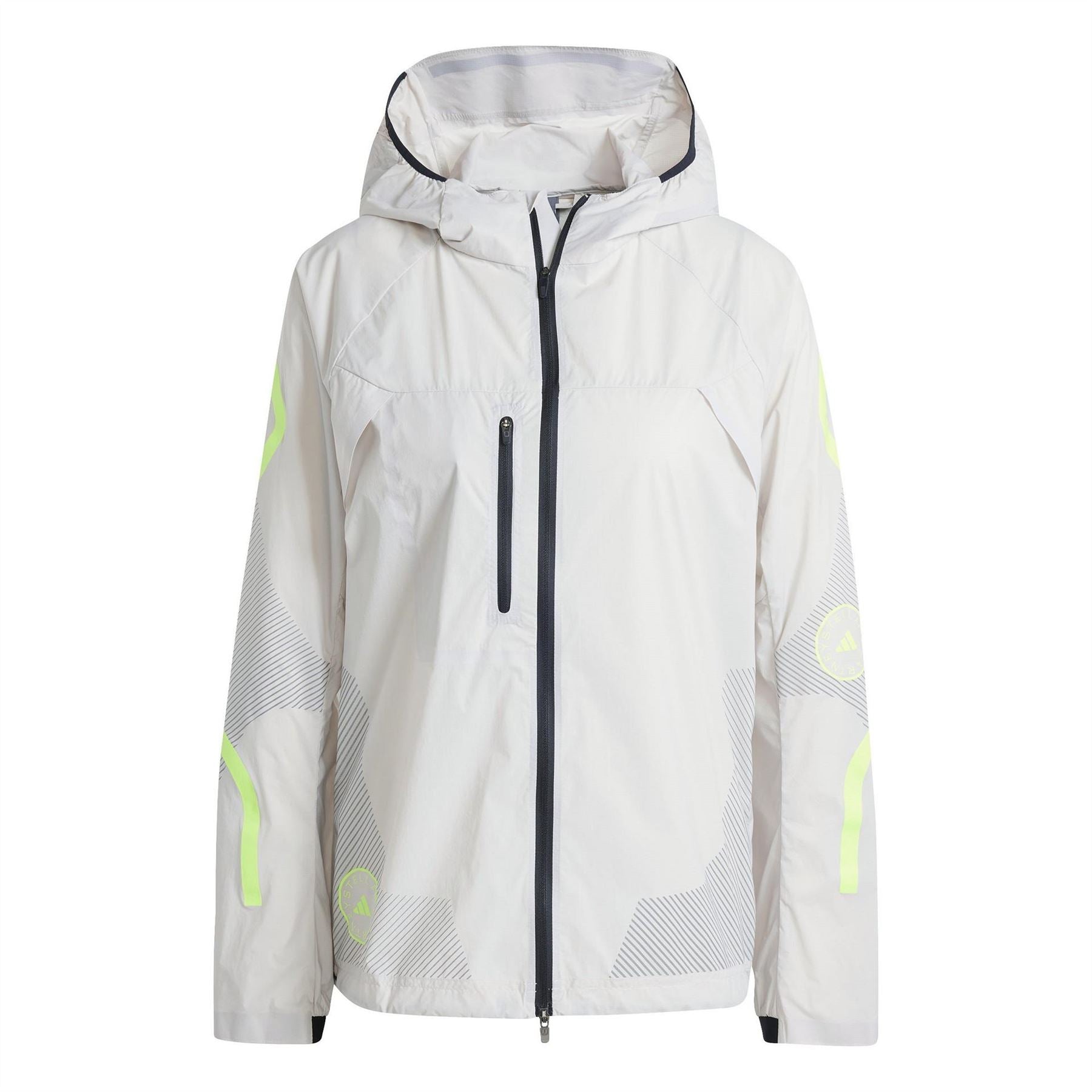 adidas Stripe Patterned Hooded Drawstring Running Jacket