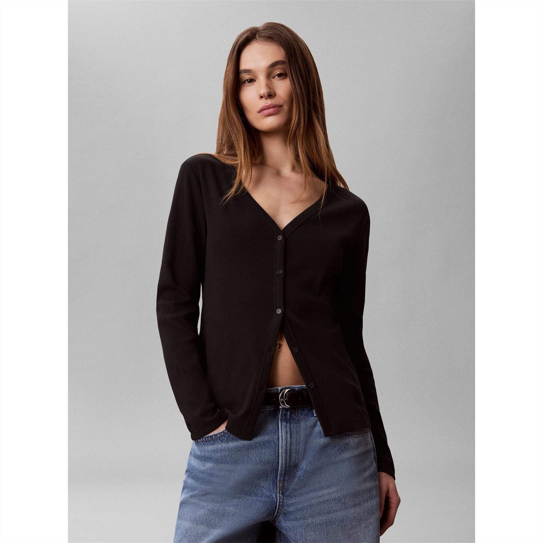 Calvin Klein Jeans V-Neck Long Sleeve Regular Fit Sweater