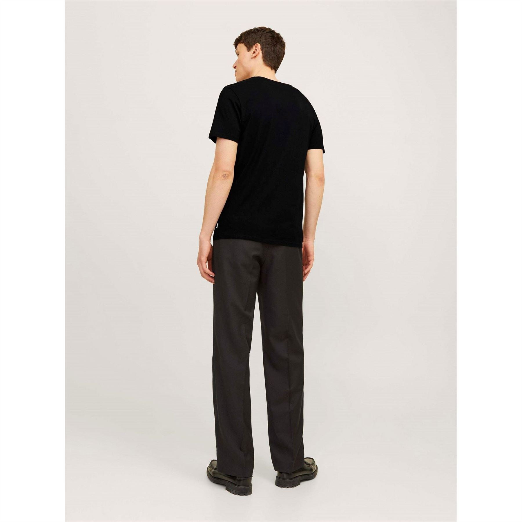 Jack and Jones Mens 2 Pack Short Sleeve V Neck T-Shirt