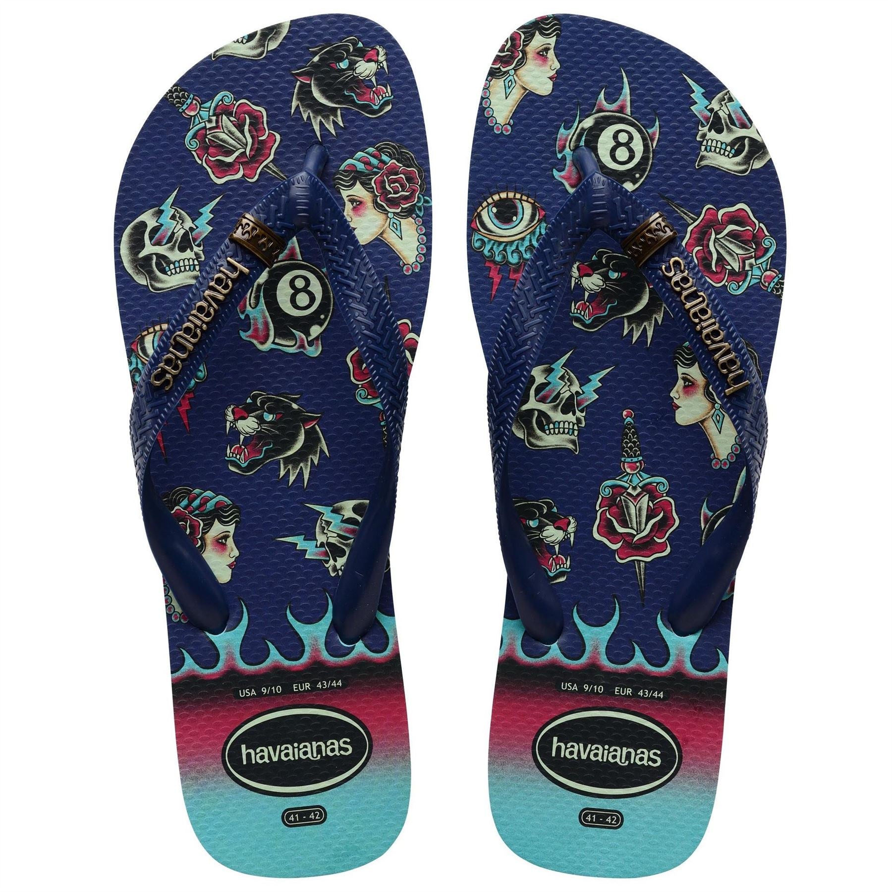 Havaianas Womens Hav. Top Tribo Ruby Red Black 39 40 Flip Flops