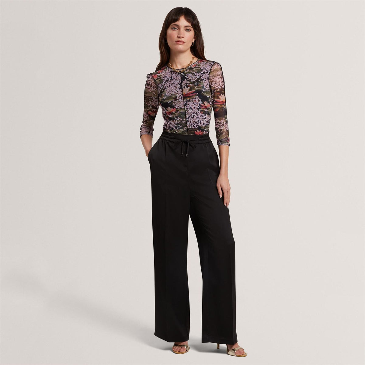 Ted Baker Satin Wide Leg Trouser