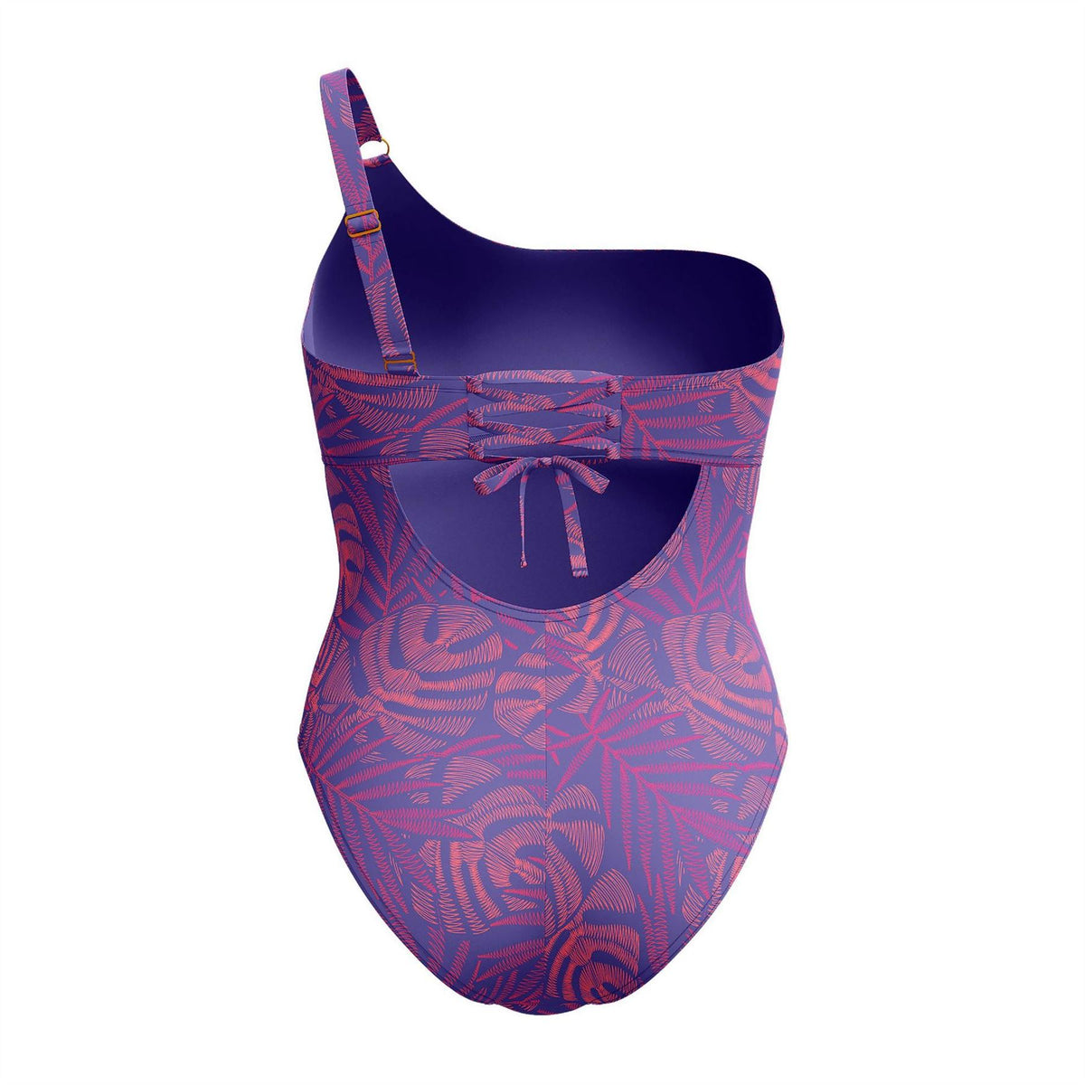 Speedo Shaping Leaf Print Tie Back Swimsuit