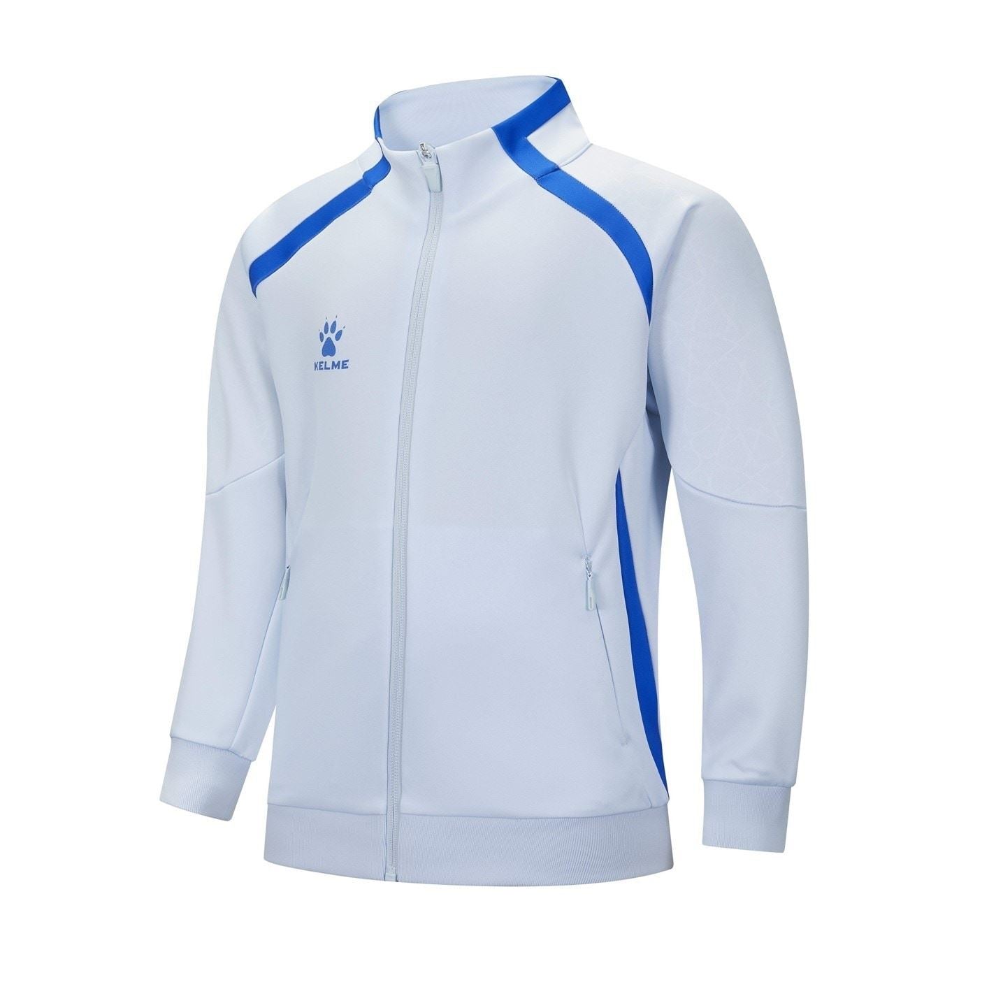 Kelme Solid Patterned Ribbed Cuff Zipped Pocket Training Jacket