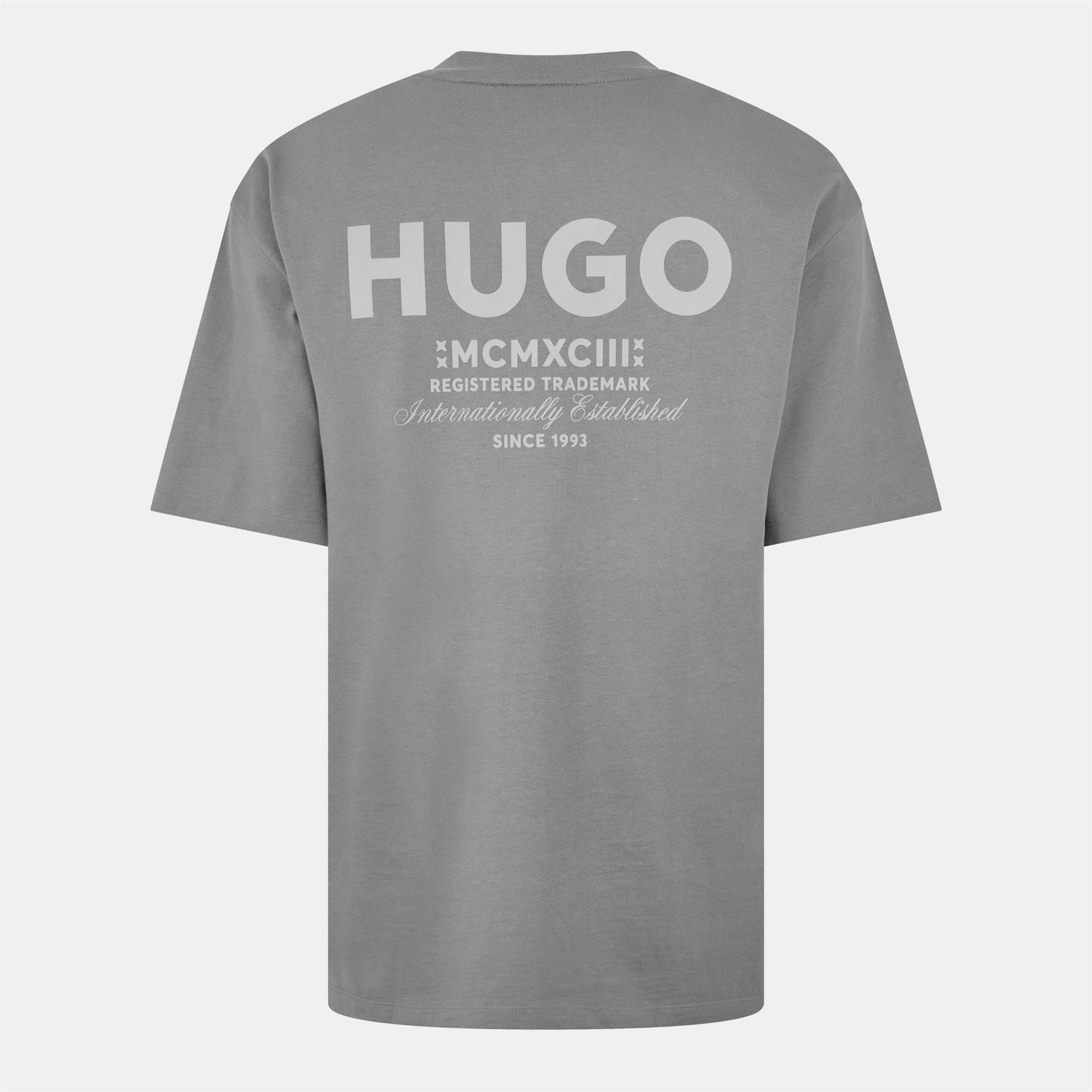 Hugo HUGO Printed Logo Back T Shirt with MCMXCIII text   Regular Fit