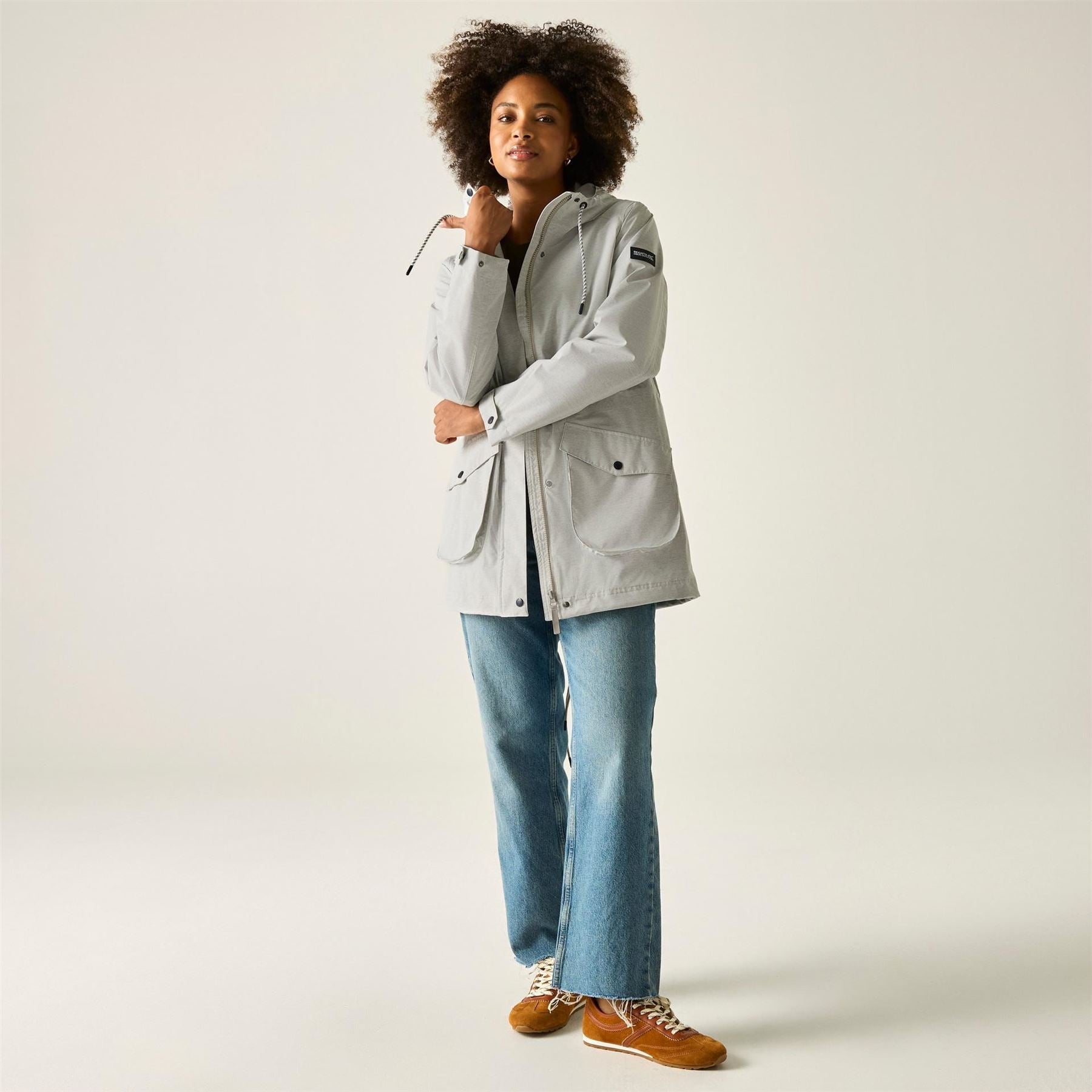 Regatta Norana Solid Patterned Snap Button Storm Flap Parka Coat