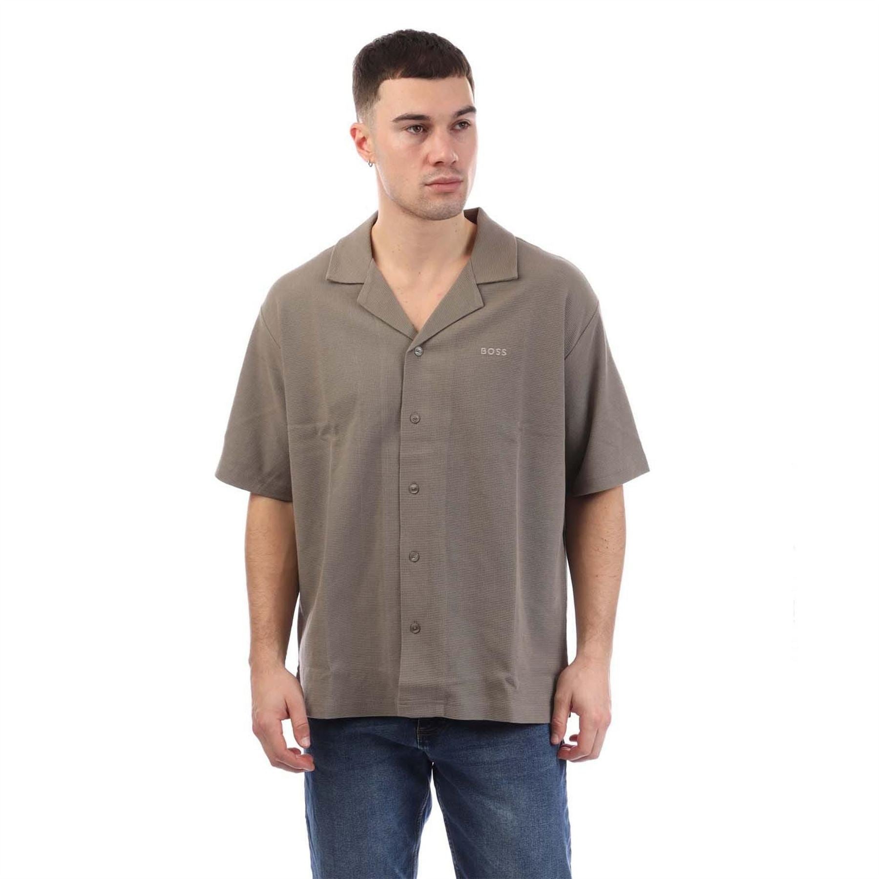 Boss Mens Pe Waffleshirt 10270471 01 Oxford Shirt