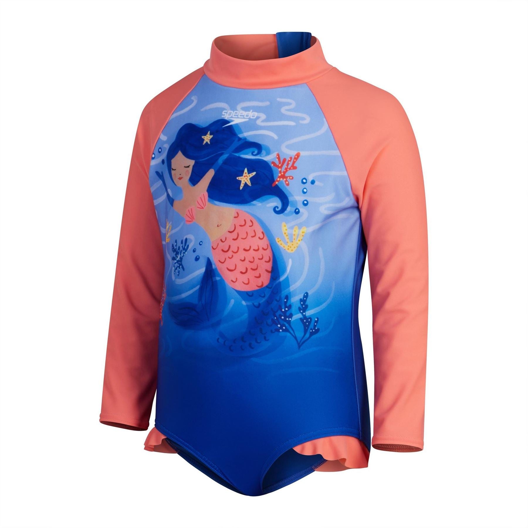Speedo Little Mermaid Cartoon Print One-Piece Swimsuit