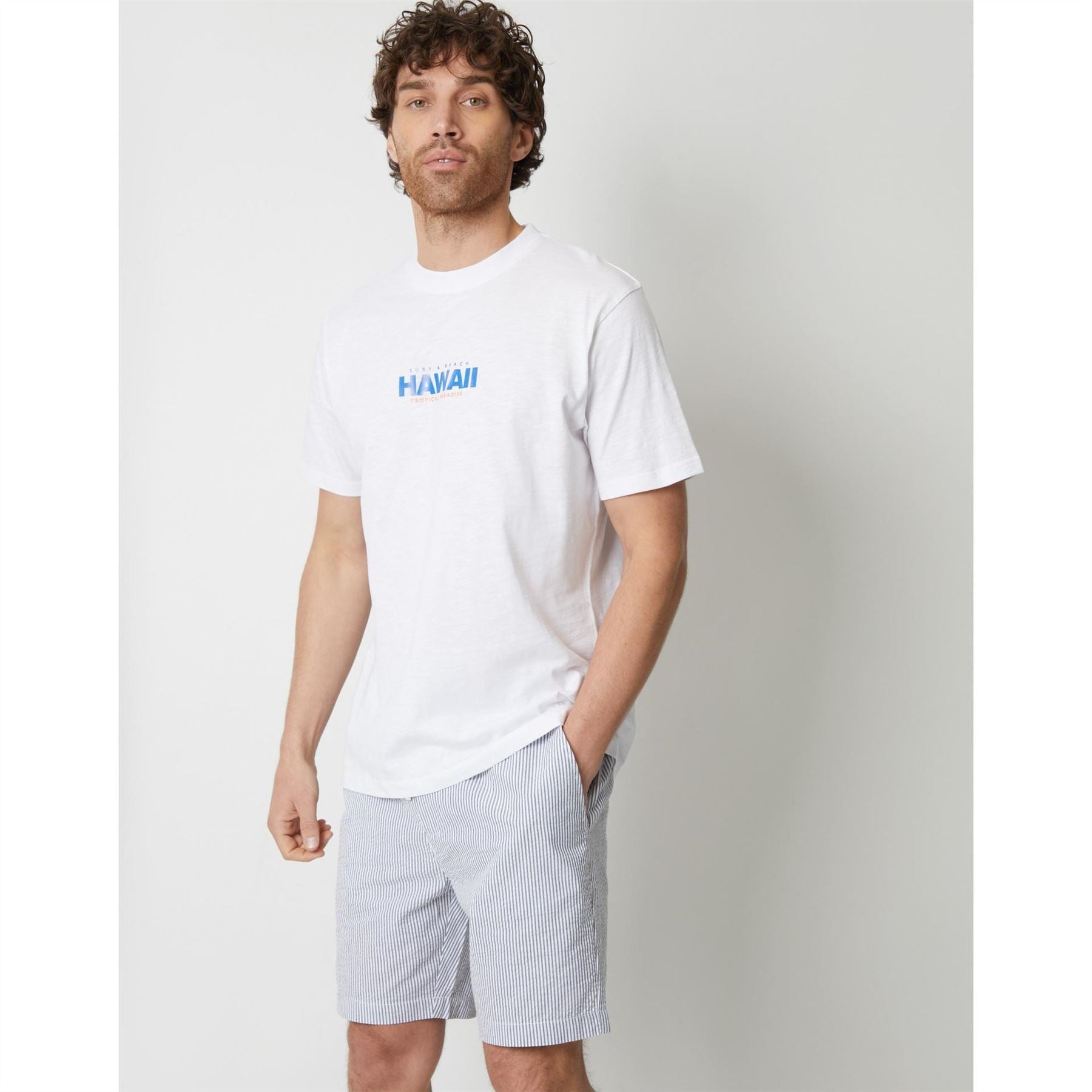 Threadbare Cinco Vertical Stripe Bermuda Shorts
