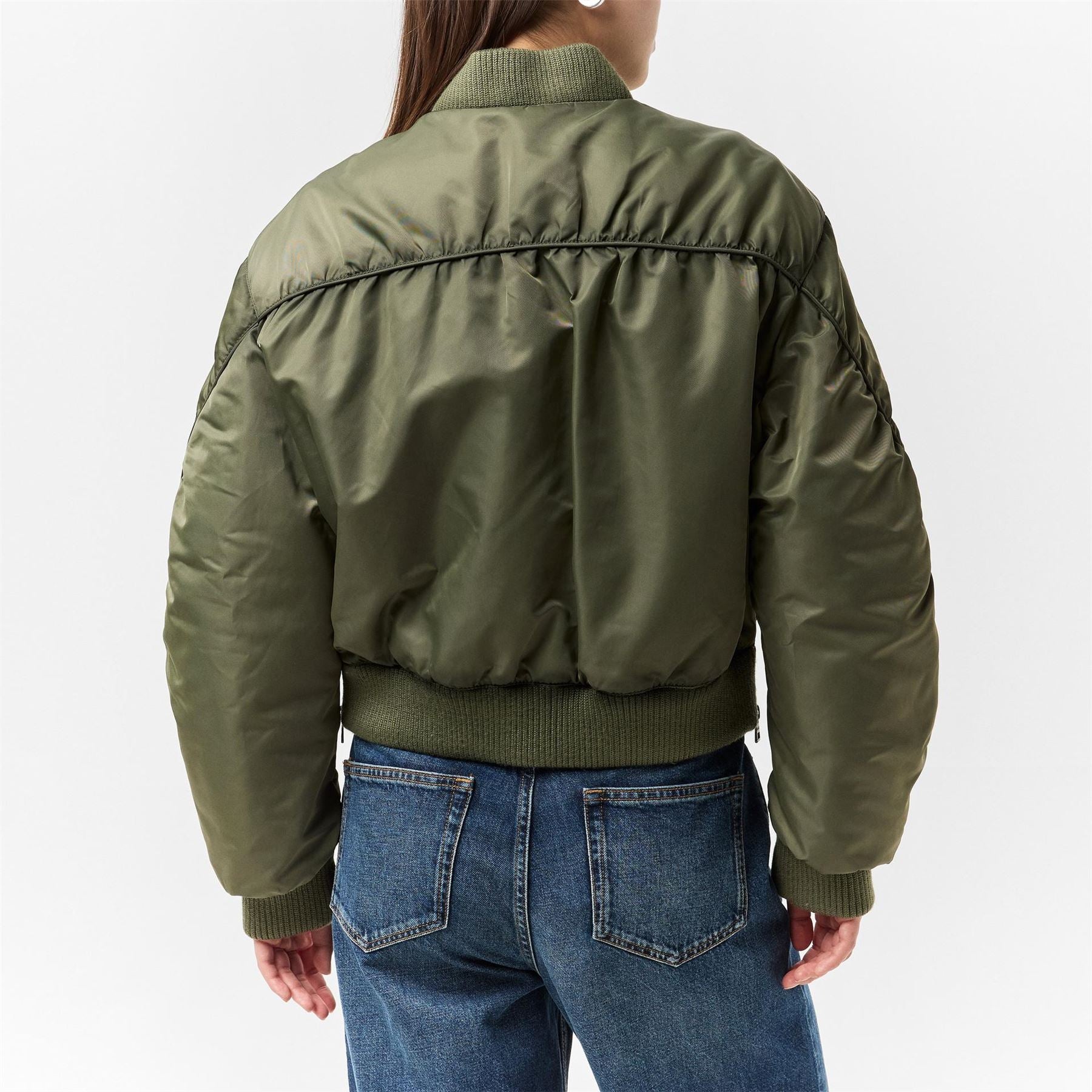 Hugo Ferida Parka Jacket Rib Crew Neck