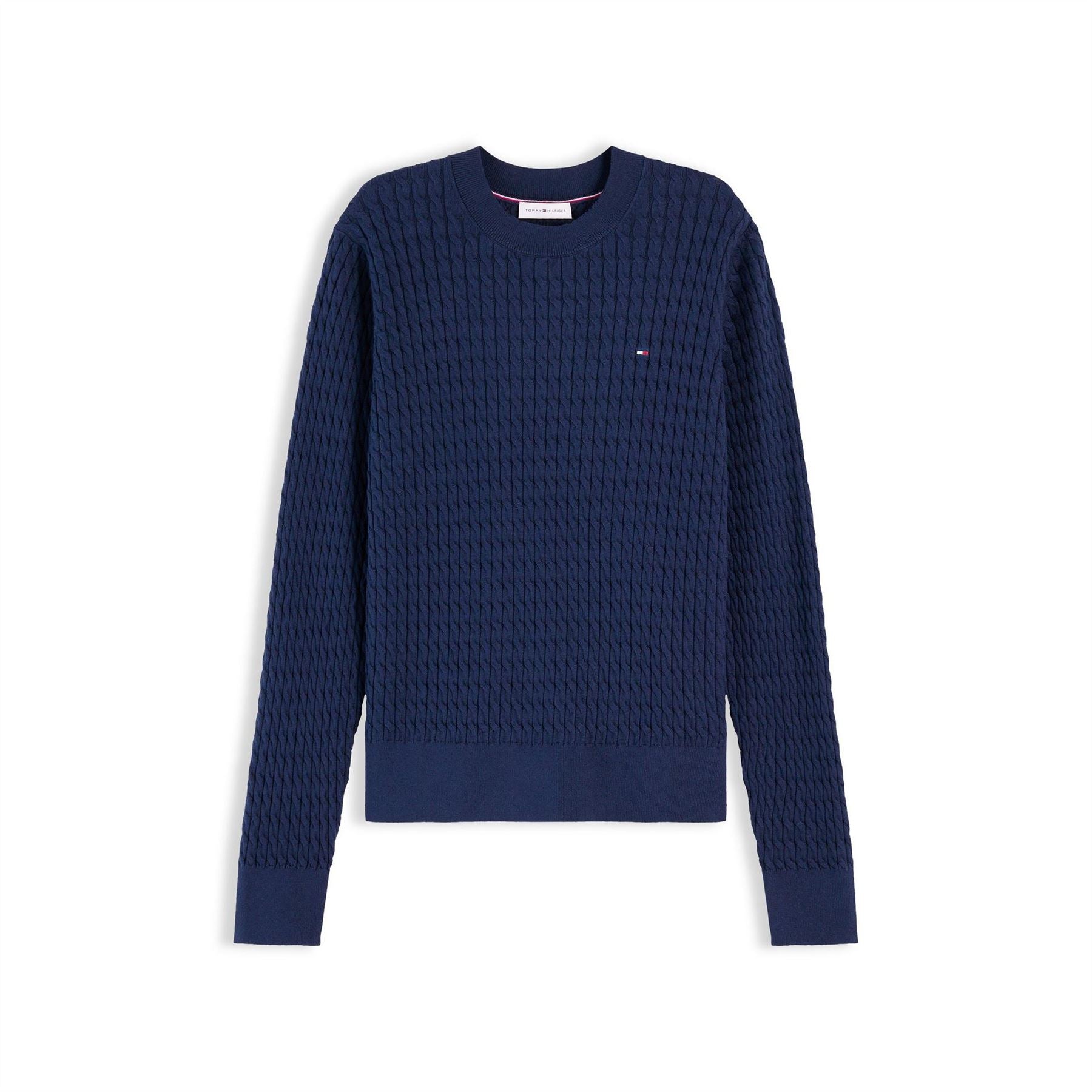 Tommy Hilfiger Cable Detail Crew Neck Long Sleeve Sweater
