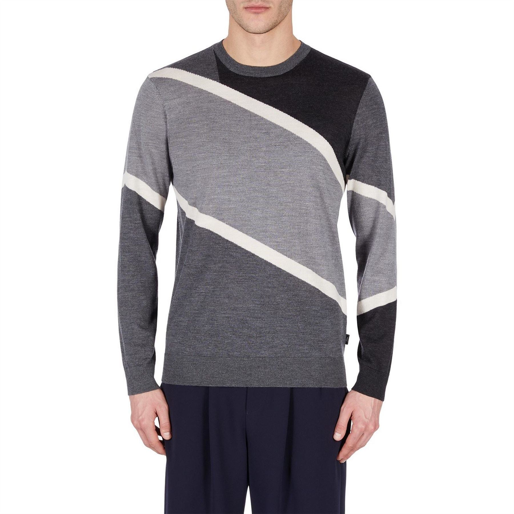 Emporio Armani Frill Strap Crew Neck Regular Fit Sweater