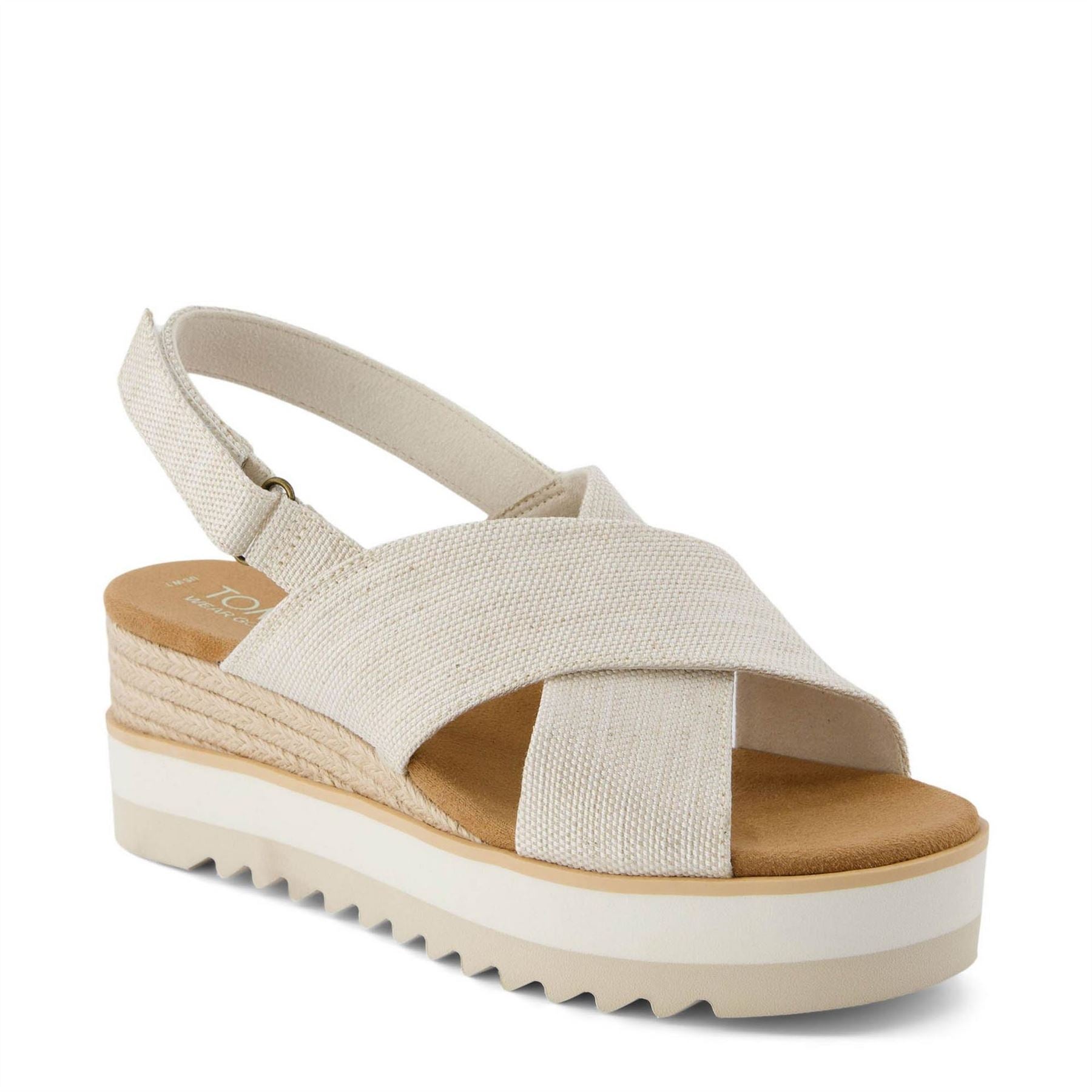 Toms Diana Crossover Strap Open Toe Flat Sandals