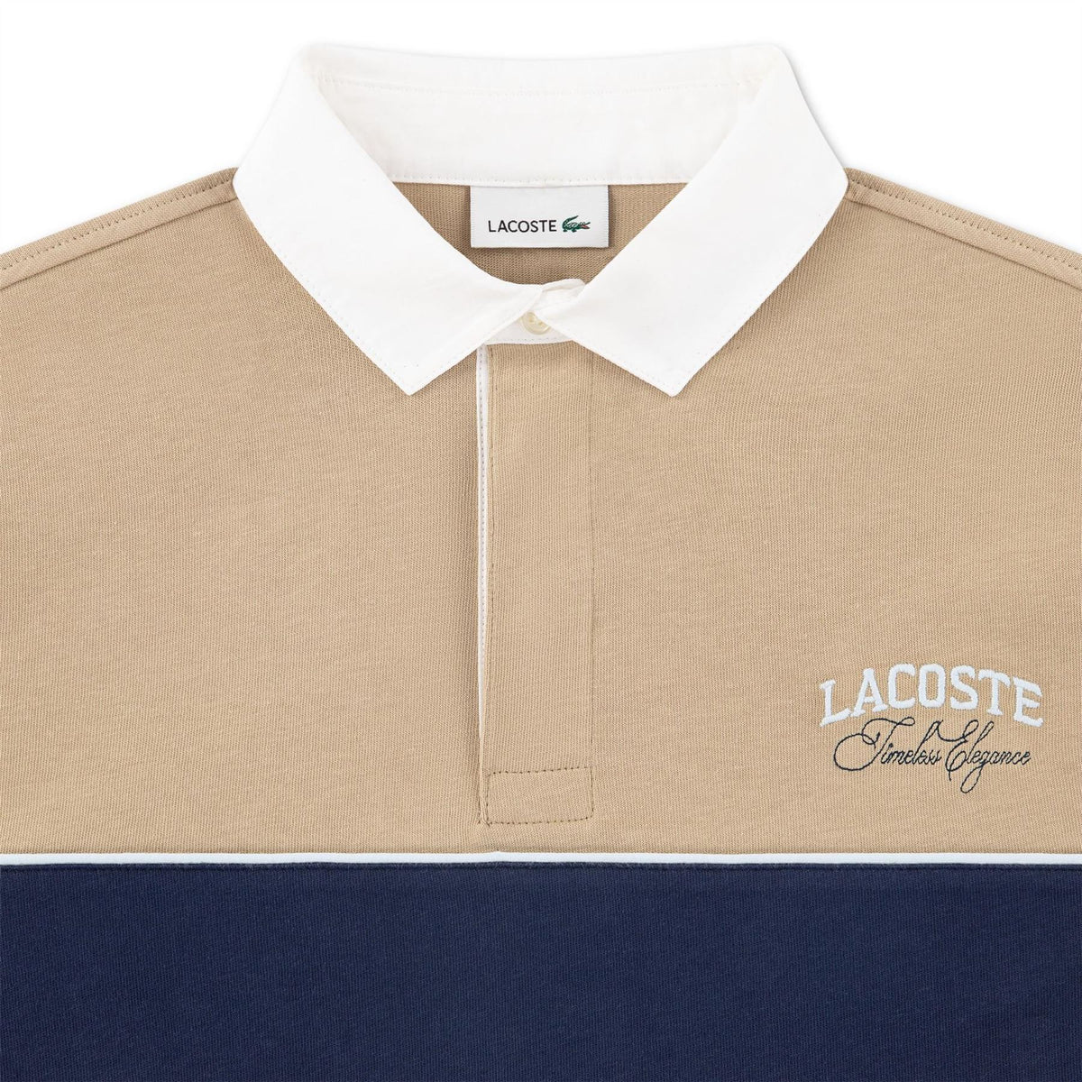 Lacoste Stripe Cotton Long Sleeve Rugby Polo