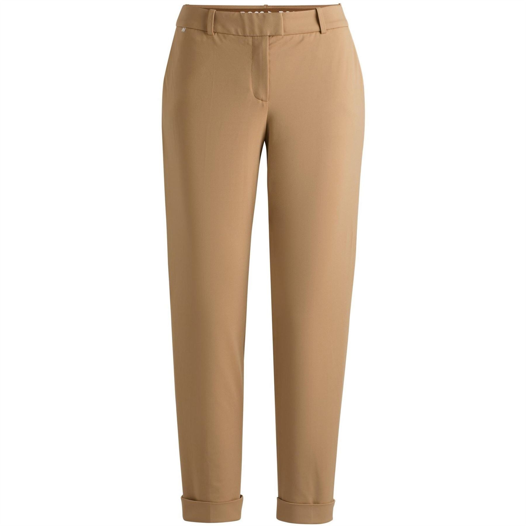 Boss Solid Patterned Roll Up Cuff Trousers